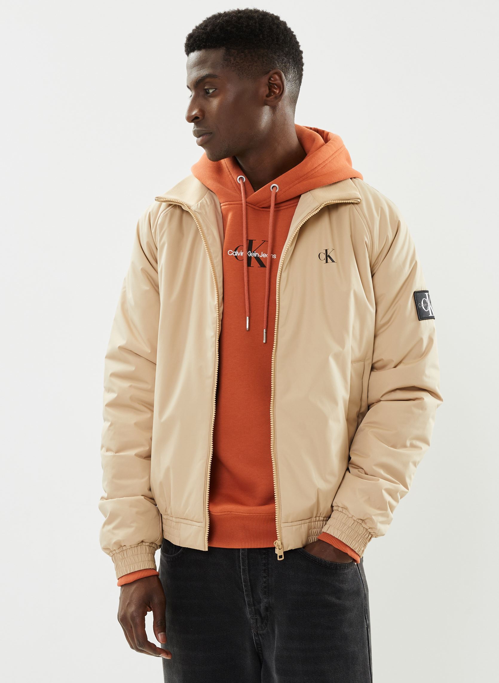 Daunenjacken Padded Harrington herren beige Calvin Klein Jeans Daunenjacken Padded Harrington herren beige TRAVERTINE