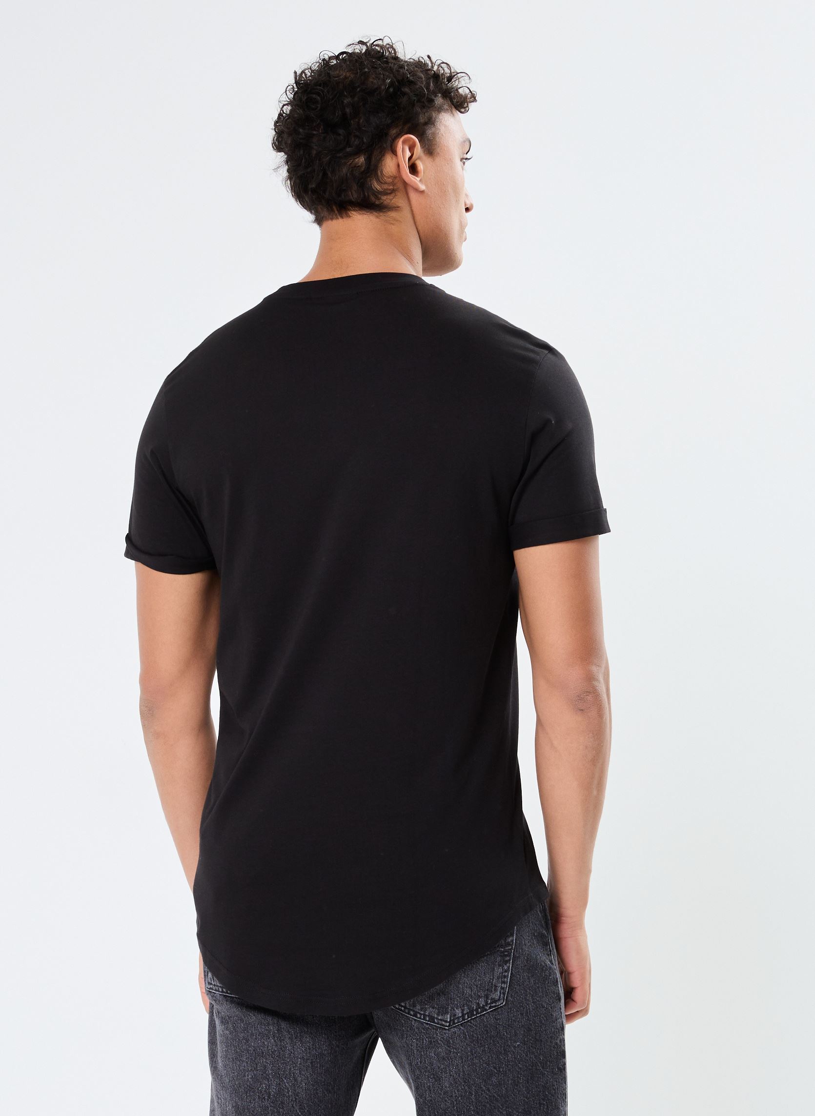 Kurzarm-T-Shirts Badge Round Hem Tee herren schwarz Calvin Klein Jeans Kurzarm-T-Shirts Badge Round Hem Tee herren schwarz CK BLACK