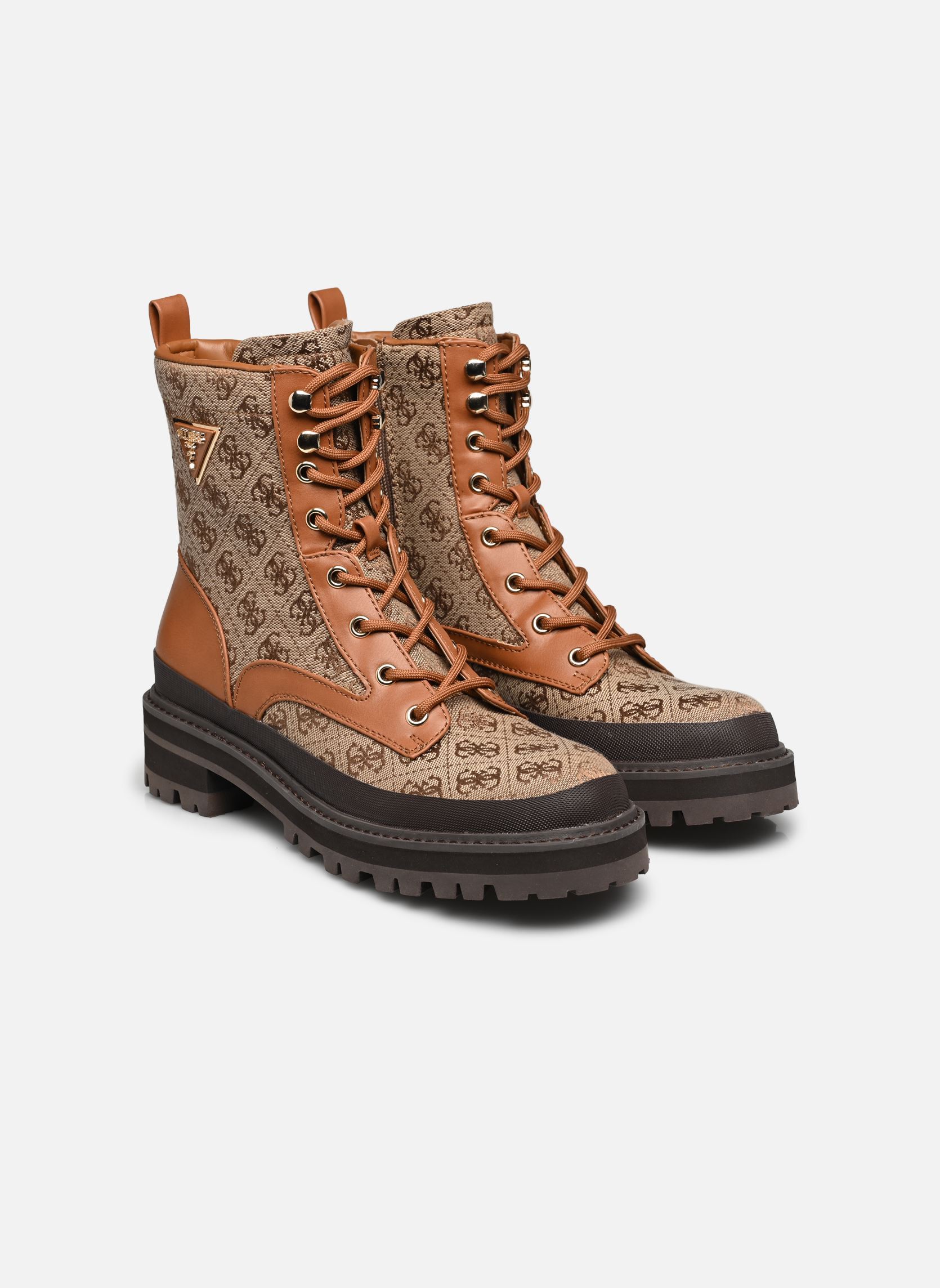 Bottines à lacets BADA femme marron Guess Bottines à lacets BADA femme marron Beige/brown