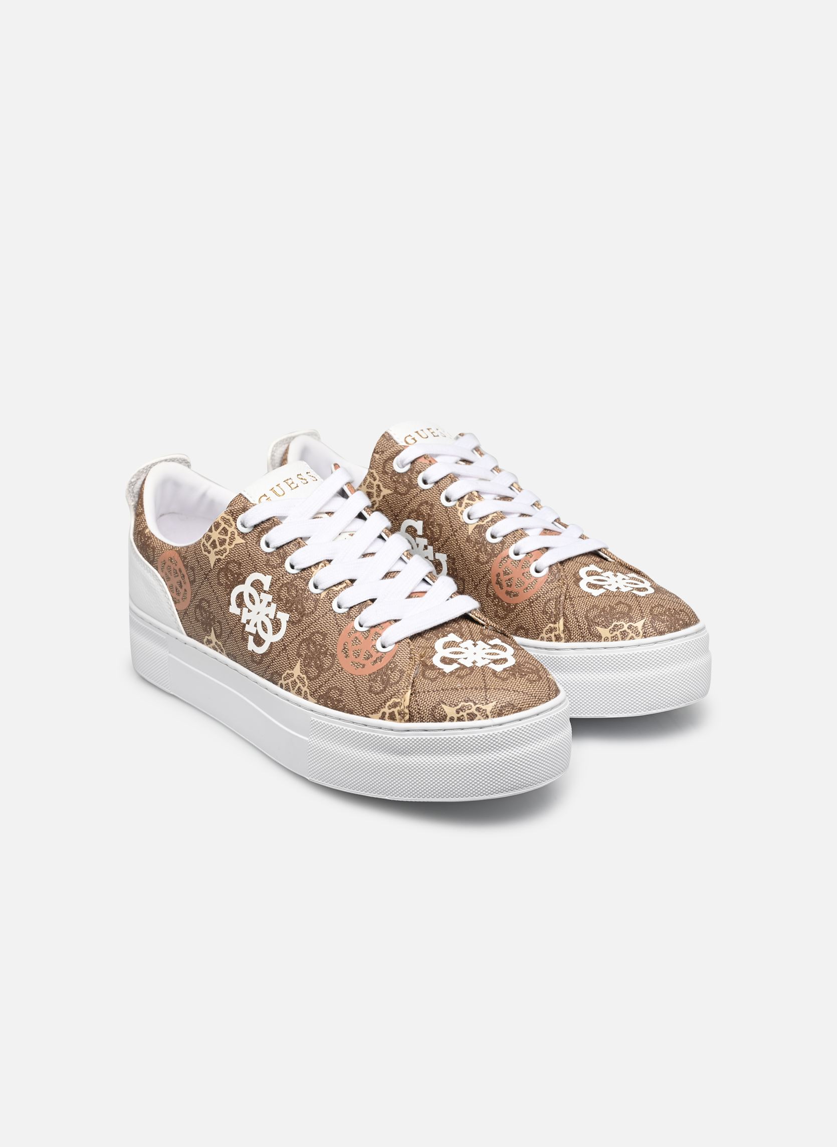 Baskets basses GIANELE femme marron Guess Baskets basses GIANELE femme marron Beige/brown