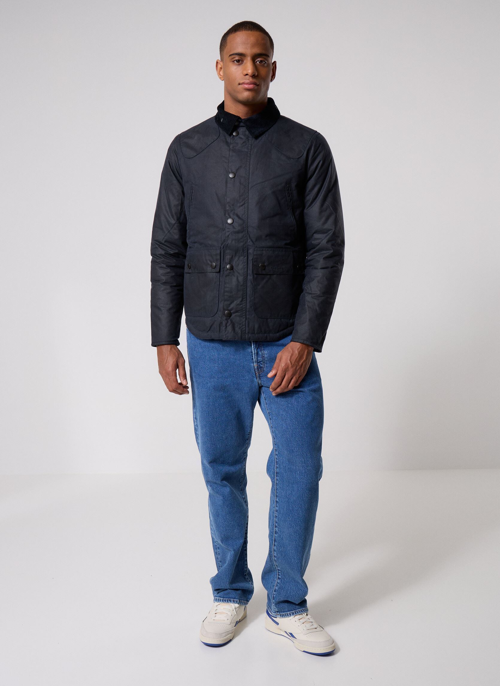 Winterjas Reelin Wax Jacket heren blauw Barbour Winterjas Reelin Wax Jacket heren blauw NAVY