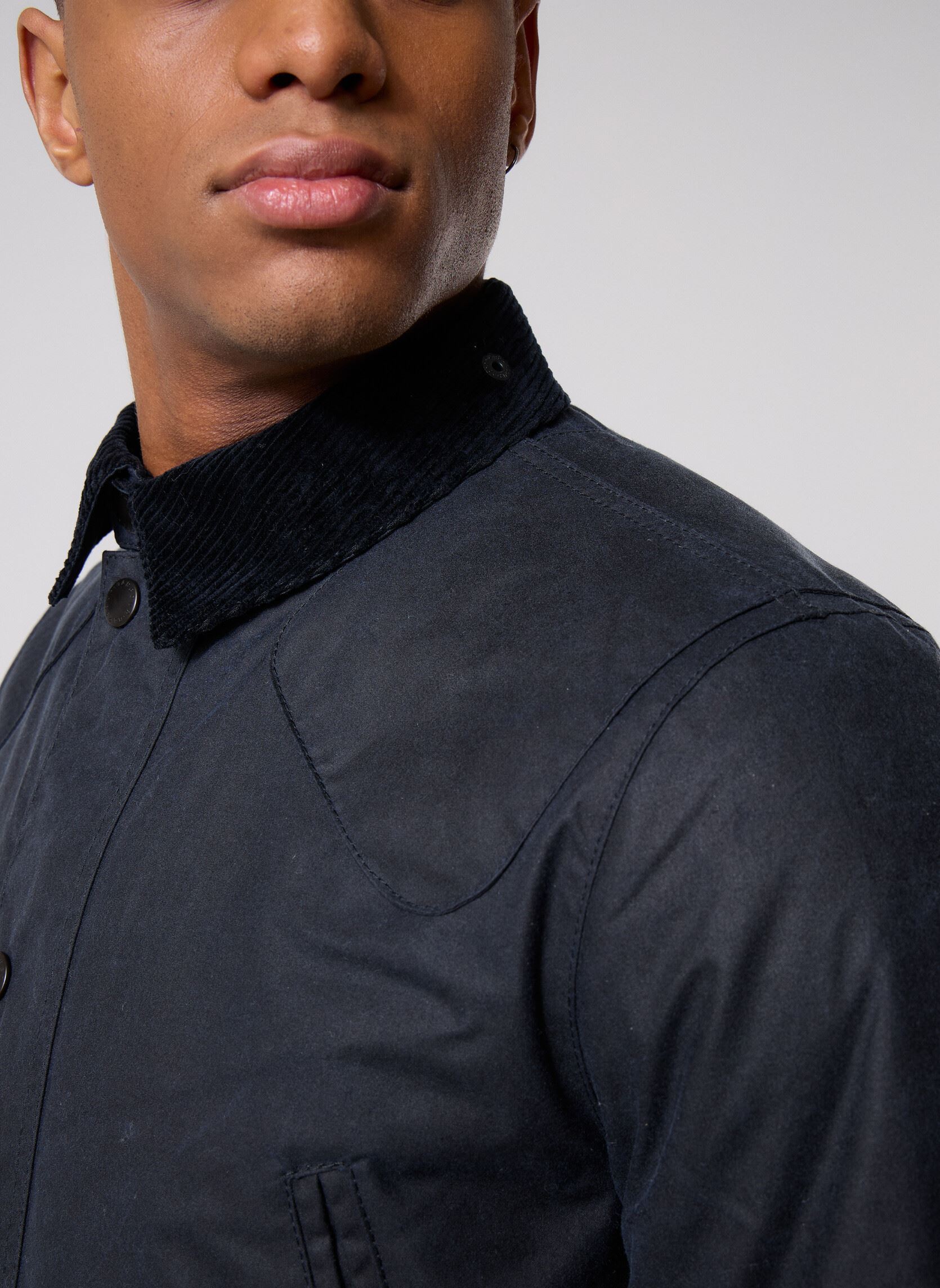 Winterjas Reelin Wax Jacket heren blauw Barbour Winterjas Reelin Wax Jacket heren blauw NAVY