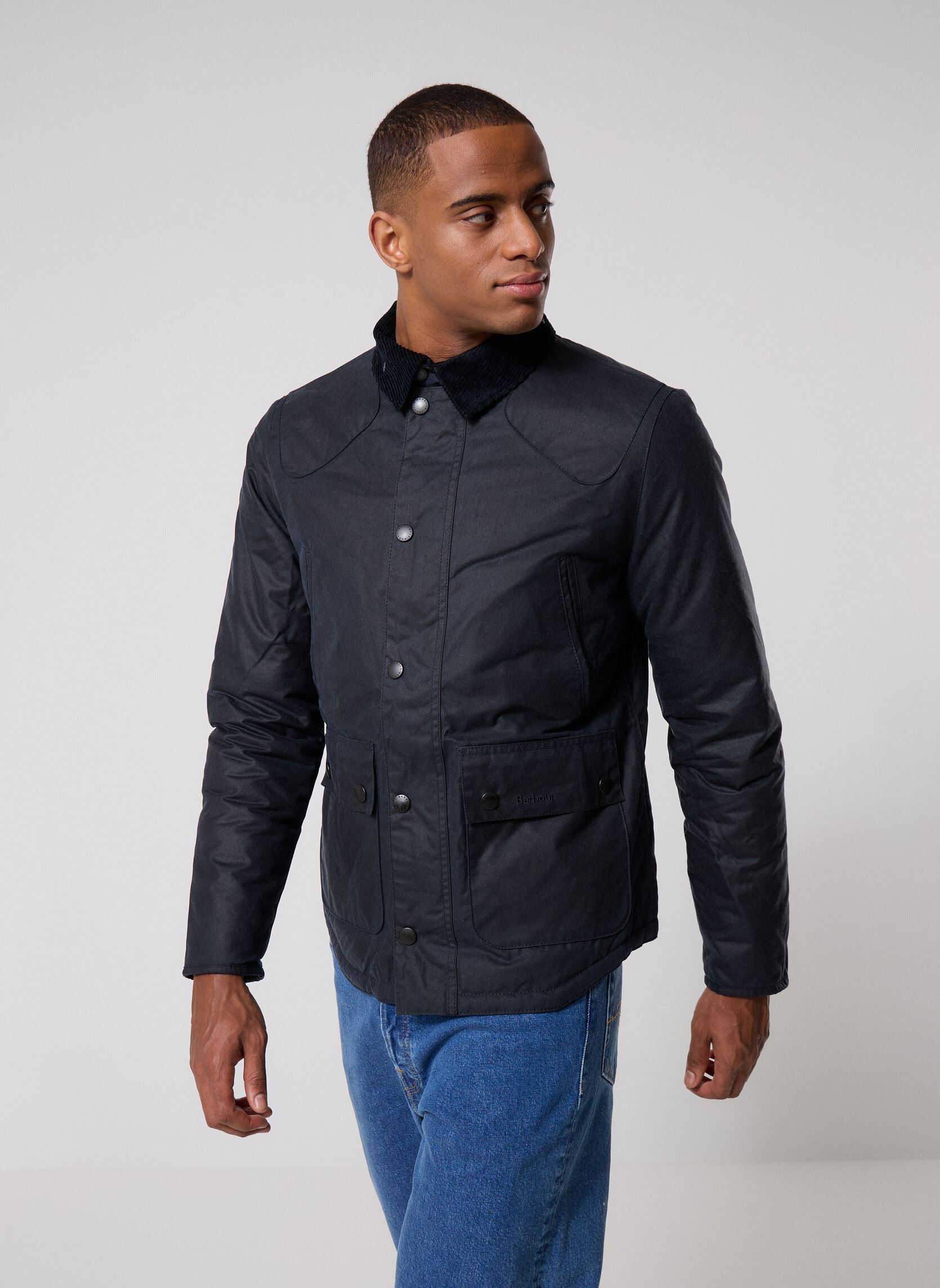 Winterjas Reelin Wax Jacket heren blauw Barbour Winterjas Reelin Wax Jacket heren blauw NAVY