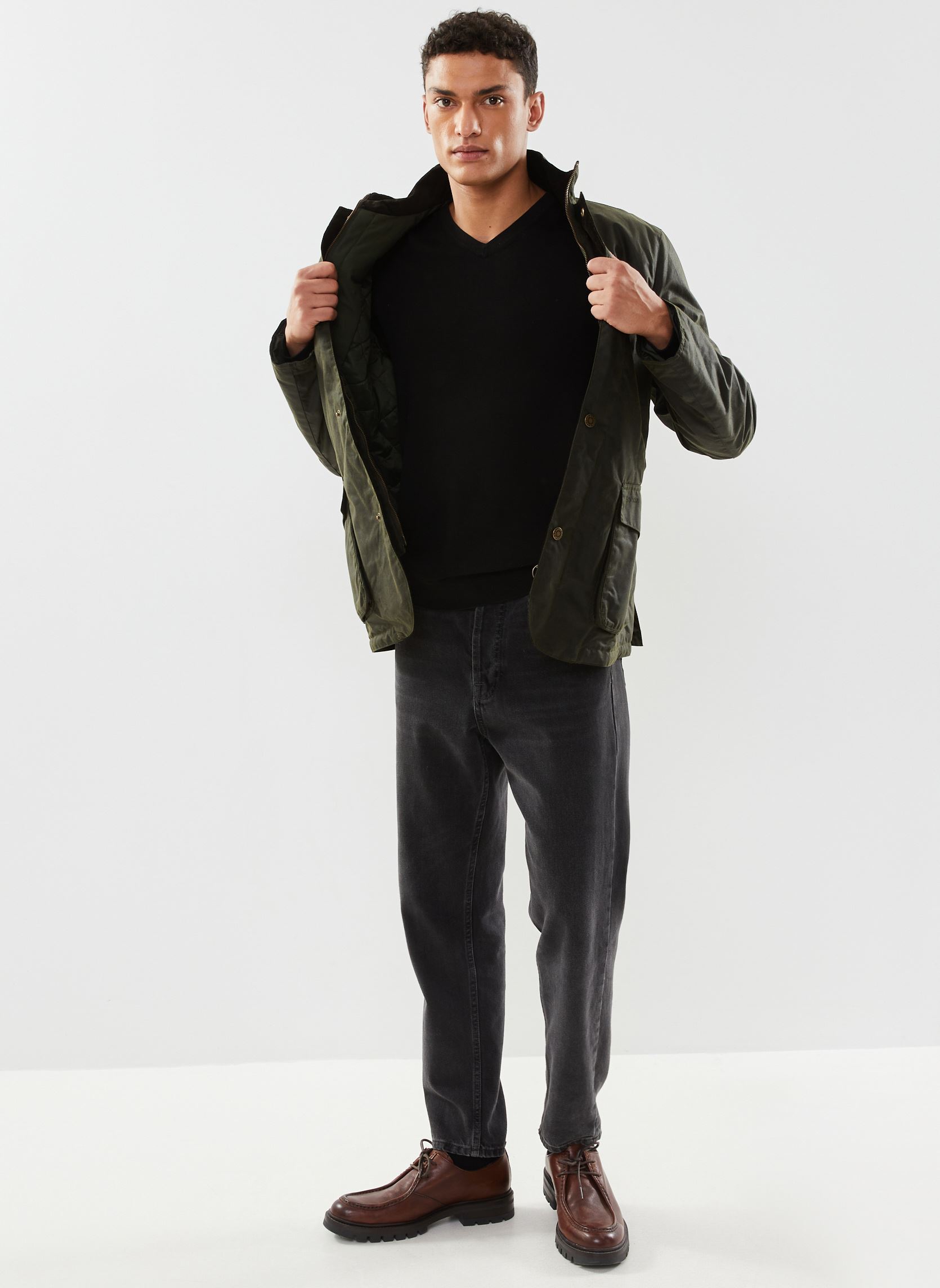 Jassen Compton Wax heren groen Barbour Jassen Compton Wax heren groen Fern