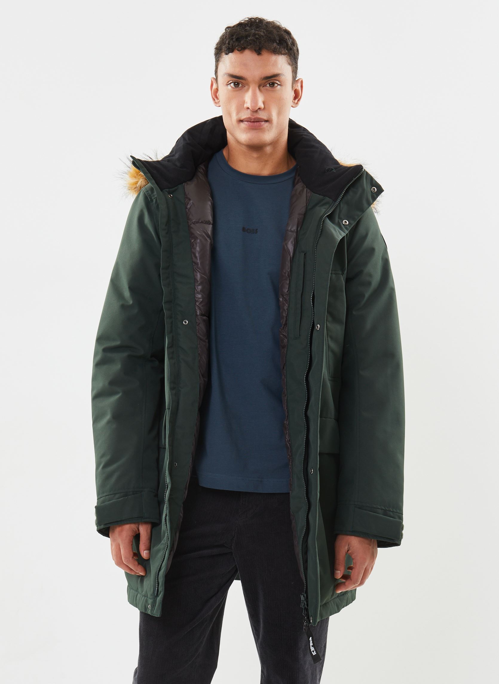 Parka Veste Homme Michelin Vintage Bleu - Taille L, Avec Capuche Intérieure - Occasion Parfait état
