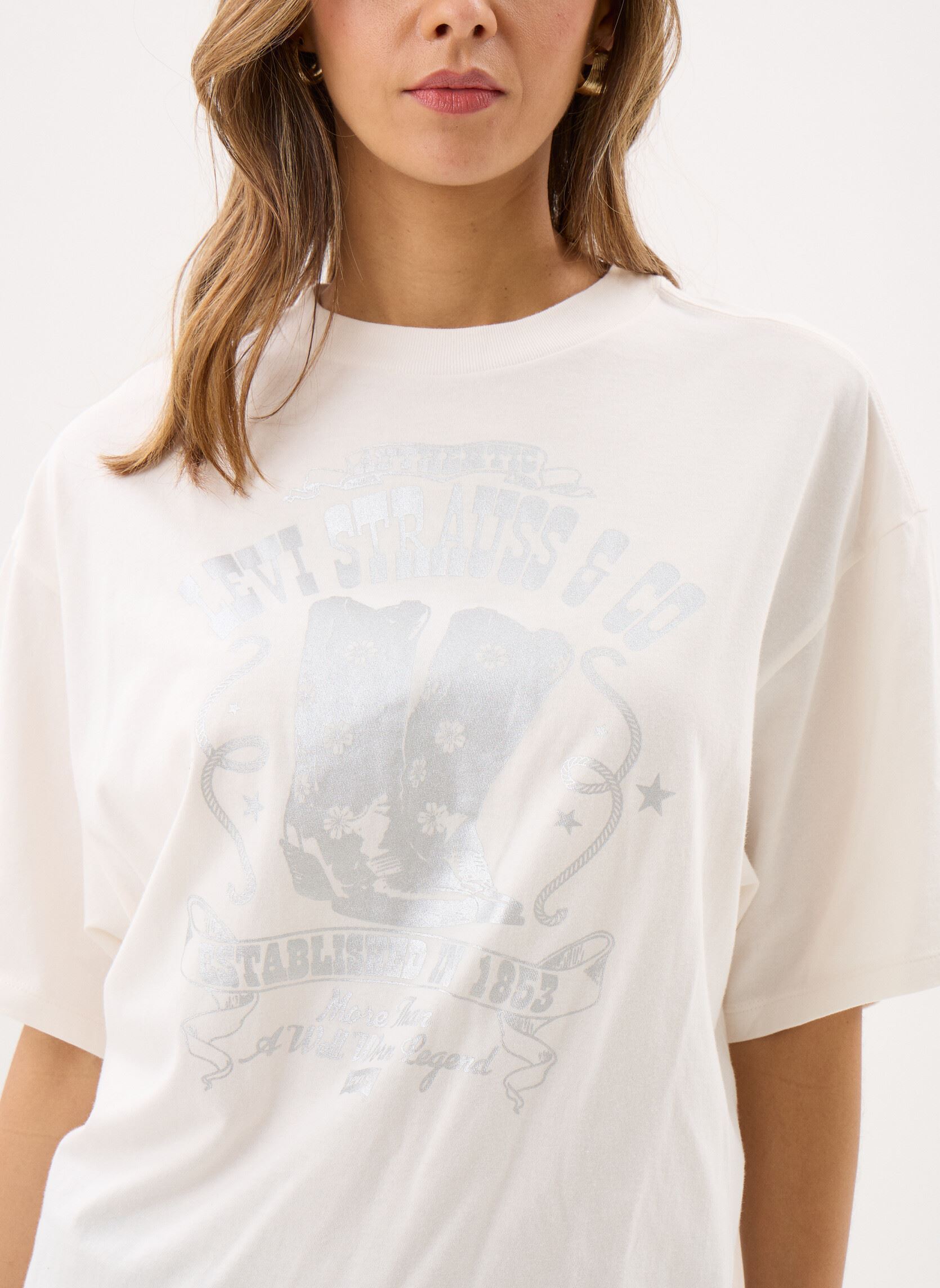 Tee-shirts Graphic Short Stack Tee femme blanc Levi's Tee-shirts Graphic Short Stack Tee femme blanc SHINE POSTER DAISY BOOTS SUGAR