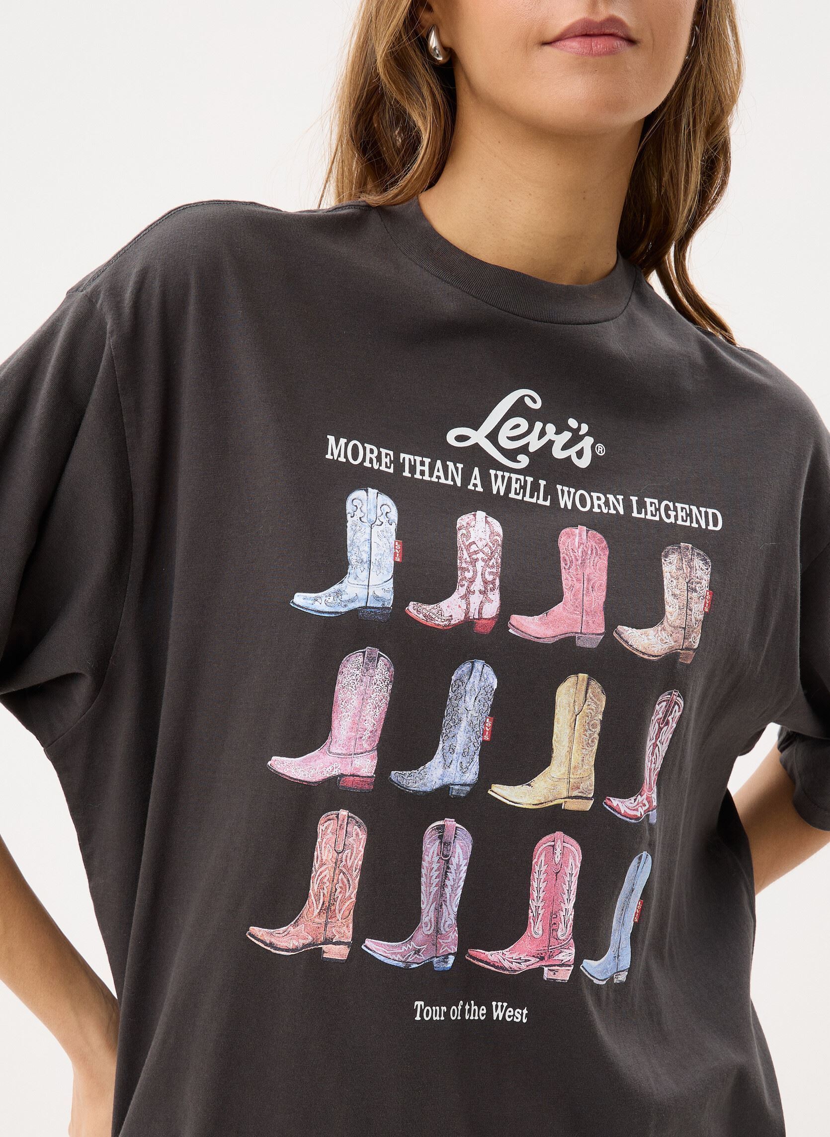 T-Shirts Graphic Short Stack Tee damen schwarz Levi's T-Shirts Graphic Short Stack Tee damen schwarz Tee All The Boots Pirate Black