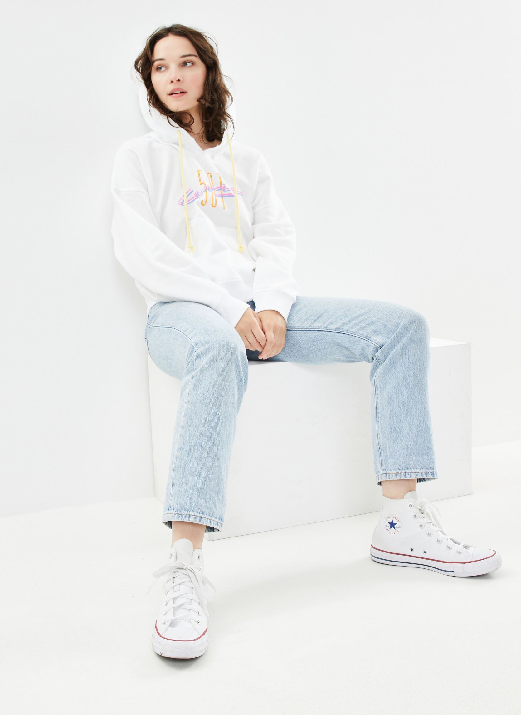 Kapuzenpullover Gr Authentic Hoodie damen weiß Levi's Kapuzenpullover Gr Authentic Hoodie damen weiß Hoodie 501 California Bright W