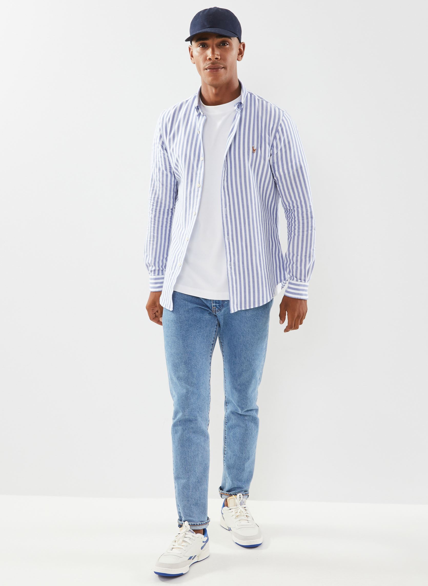 Chemises Chemise slim coton velours milleraies 71 homme bleu Polo Ralph Lauren Chemises Chemise slim coton velours milleraies 71 homme bleu 6054A HERITAGE ROYALWHITE