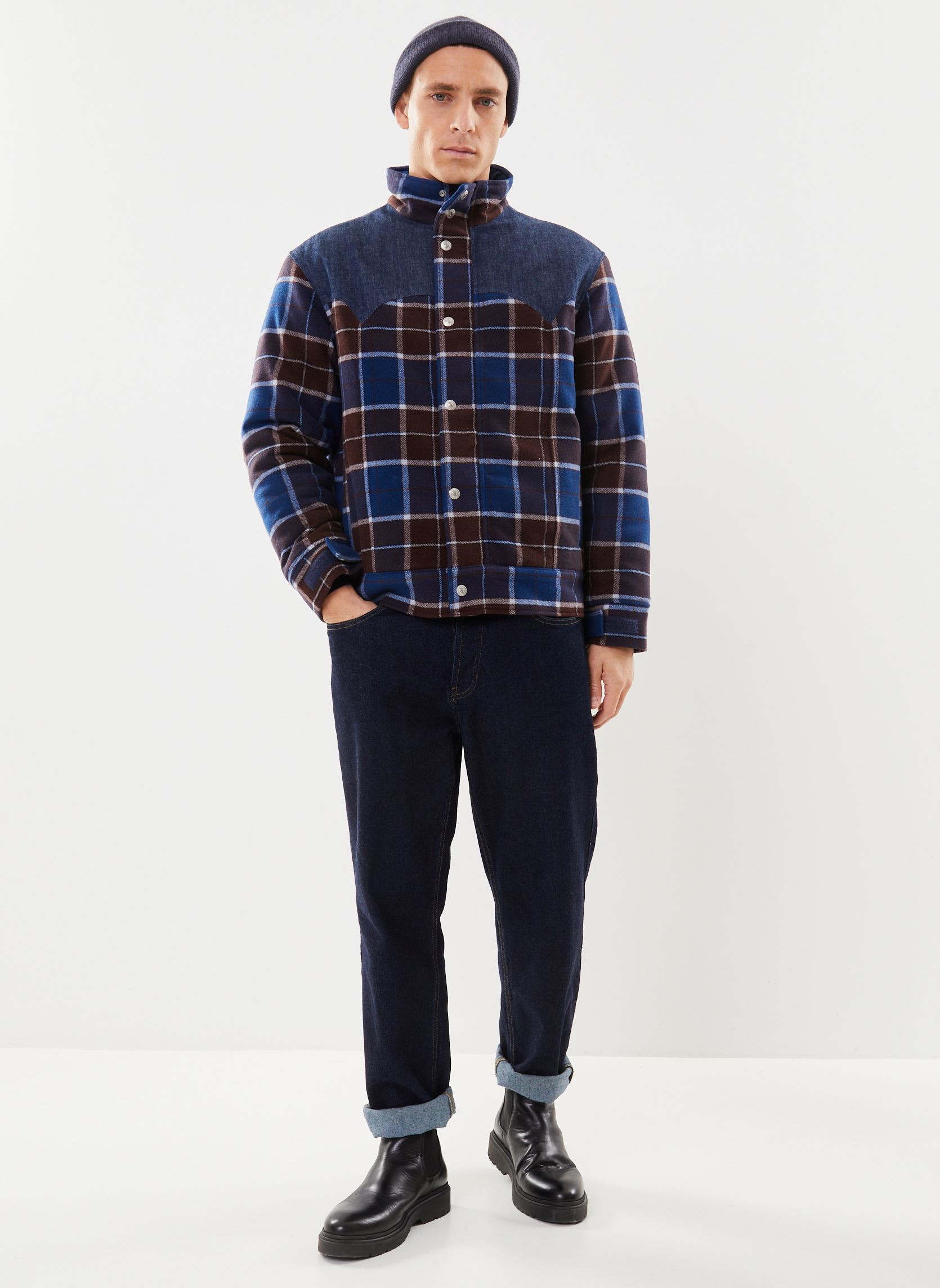 Daunenjacken WEBSTER WESTERN PUFFER herren blau Levi's Daunenjacken WEBSTER WESTERN PUFFER herren blau Crandle Plaid Allspi
