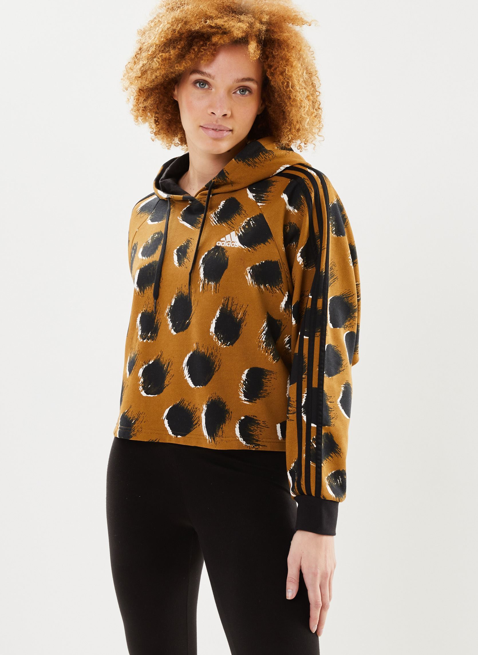 Sweatshirts Anml Hd Swt femme marron adidas sportswear Sweatshirts Anml Hd Swt femme marron Bronze Strata/Multicolor/White