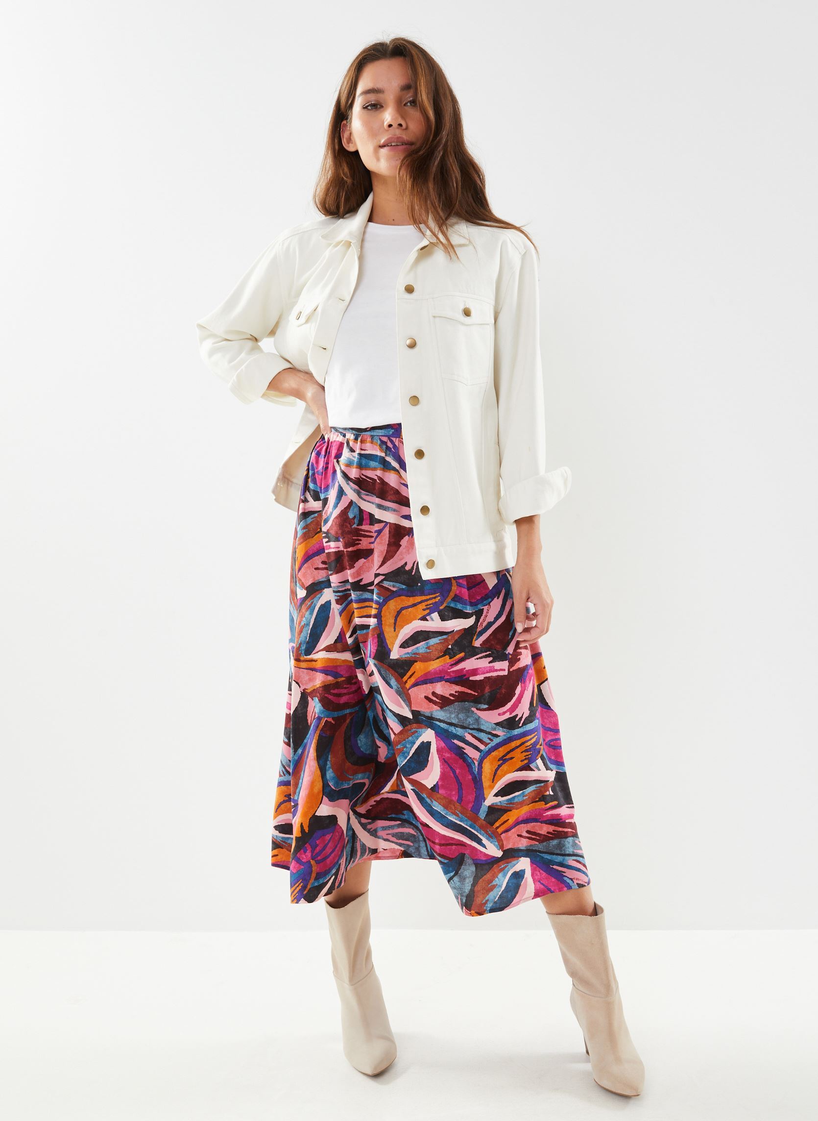 Jupe Midi Coast Taille 12 – Motif Géométrique Multicolore – Femme – Été