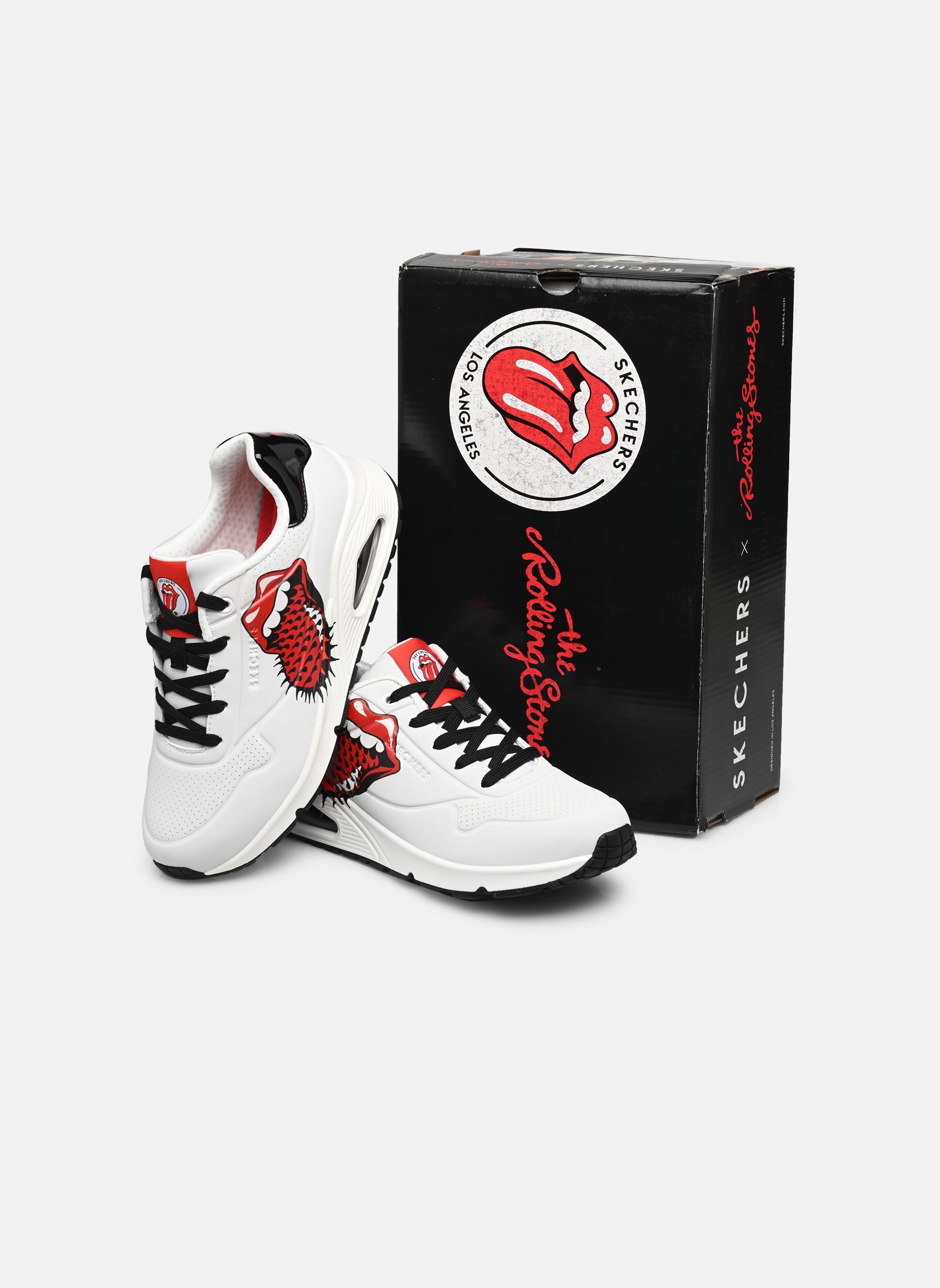 Baskets UNO - ROLLING STONES SINGLE femme blanc Skechers Baskets UNO - ROLLING STONES SINGLE femme blanc WBK