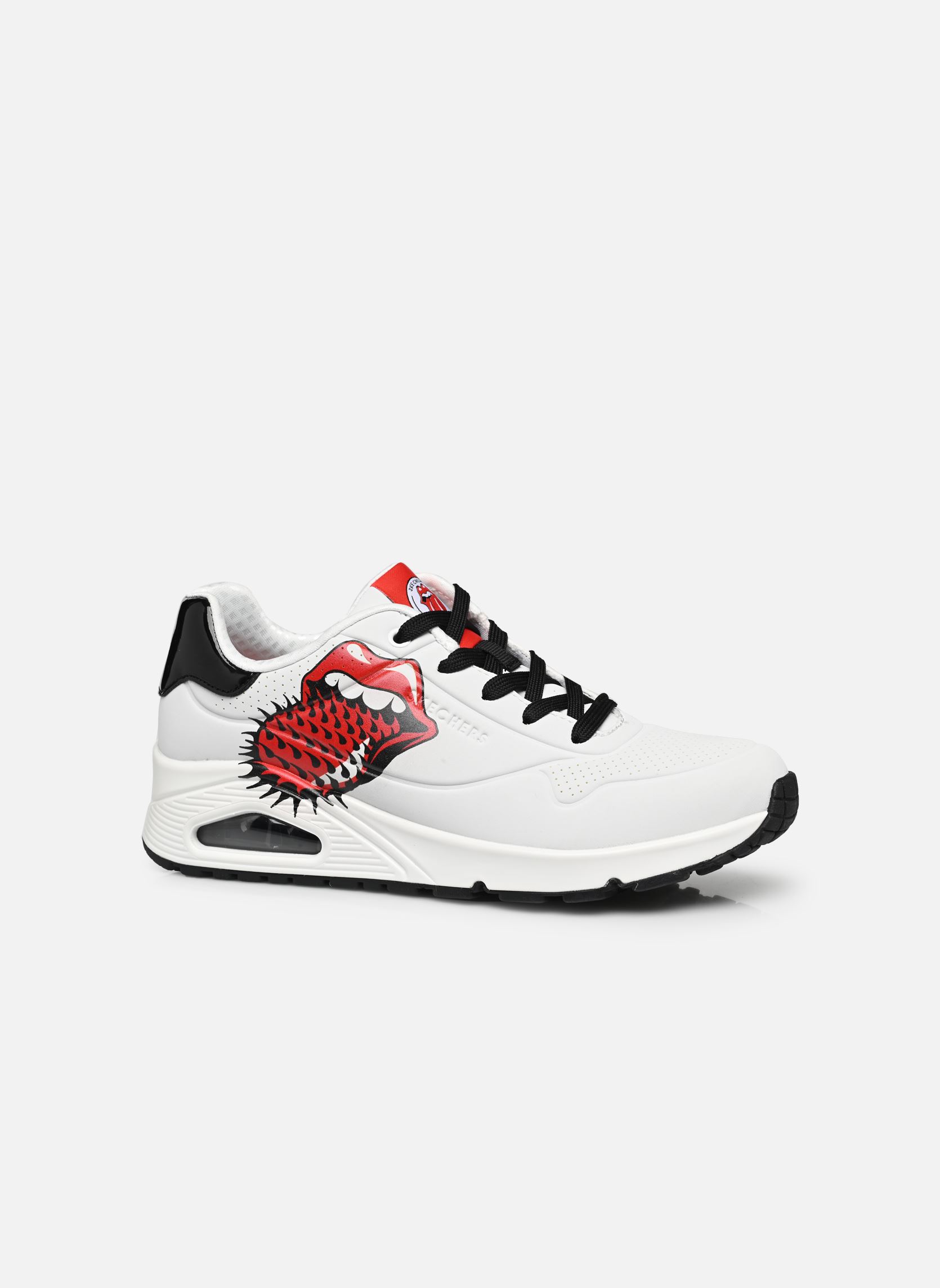 Baskets UNO - ROLLING STONES SINGLE femme blanc Skechers Baskets UNO - ROLLING STONES SINGLE femme blanc WBK