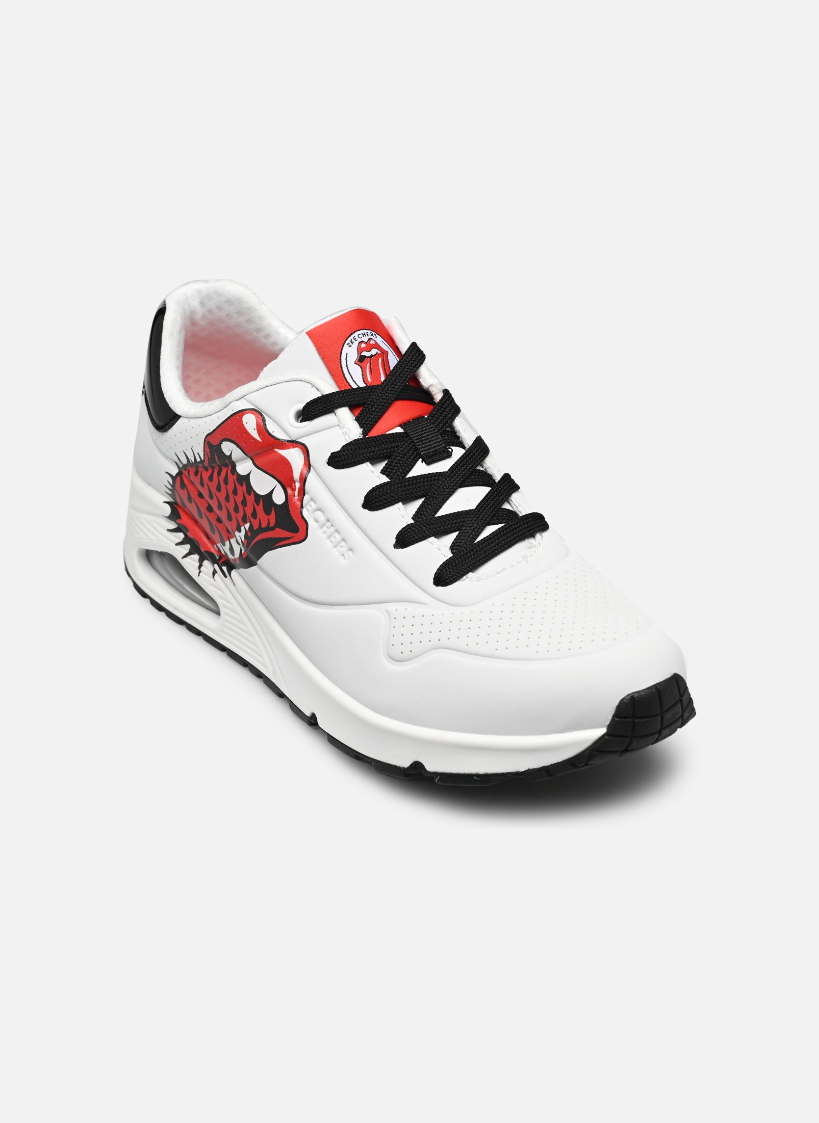 Baskets UNO - ROLLING STONES SINGLE femme blanc Skechers Baskets UNO - ROLLING STONES SINGLE femme blanc WBK