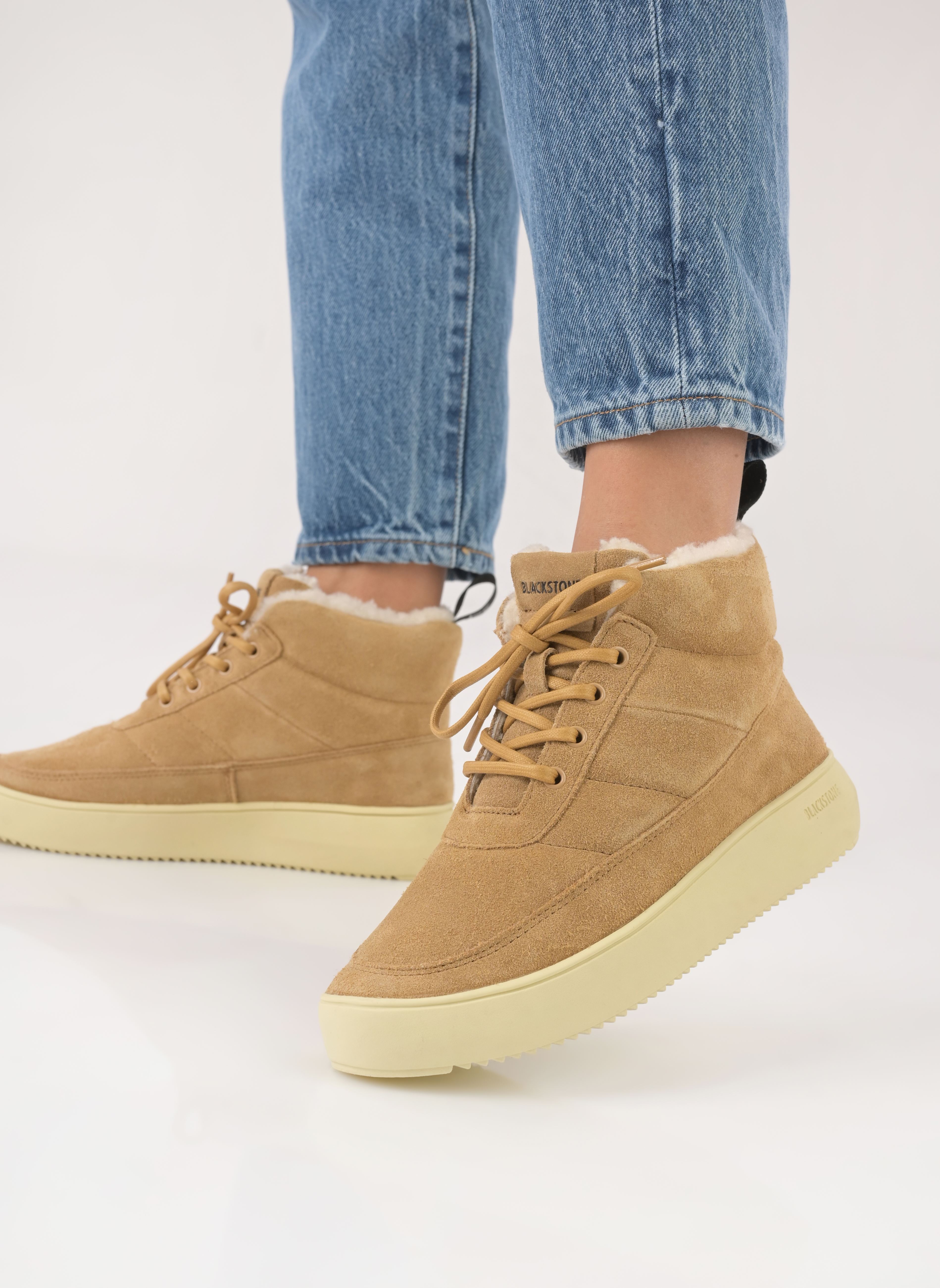 Hoge sneakers AL213 dames bruin Blackstone Hoge sneakers AL213 dames bruin CANDIED GINGER