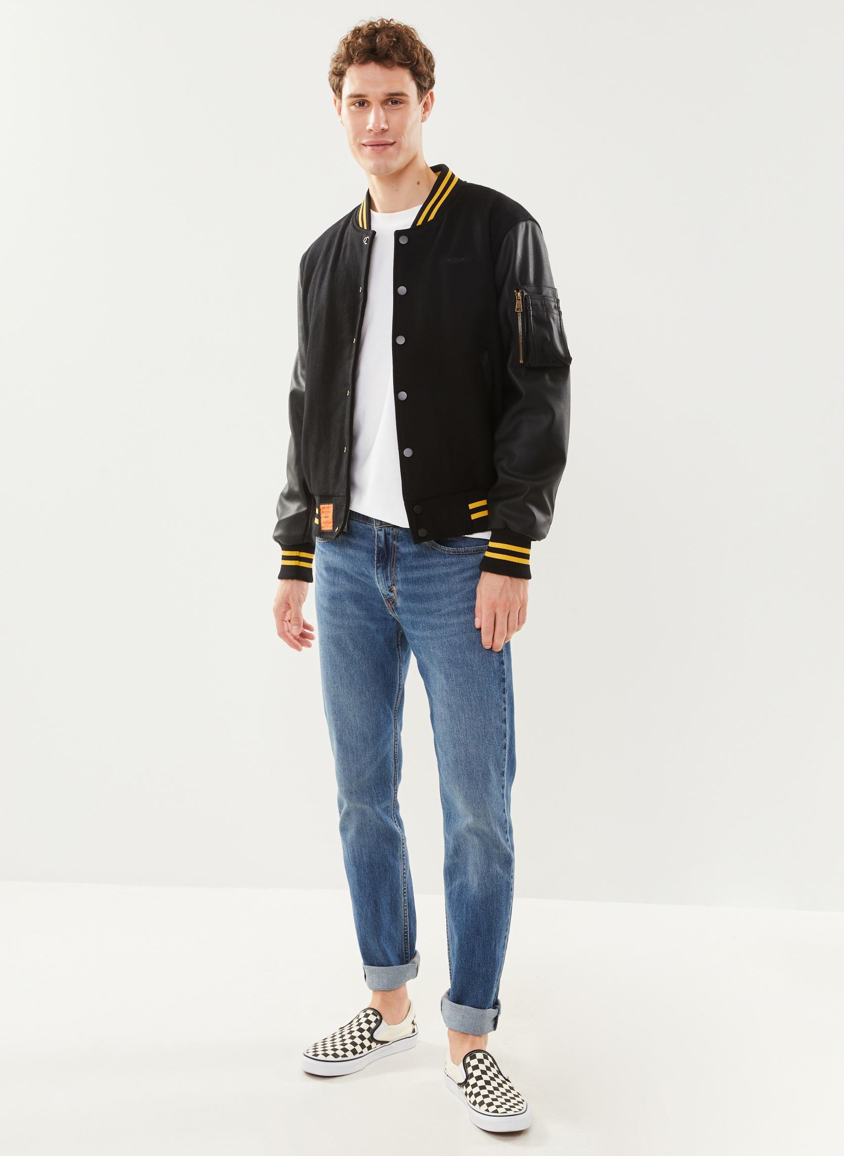 Bomberjacken Letterman Men herren schwarz Bombers Original Bomberjacken Letterman Men herren schwarz BLACK