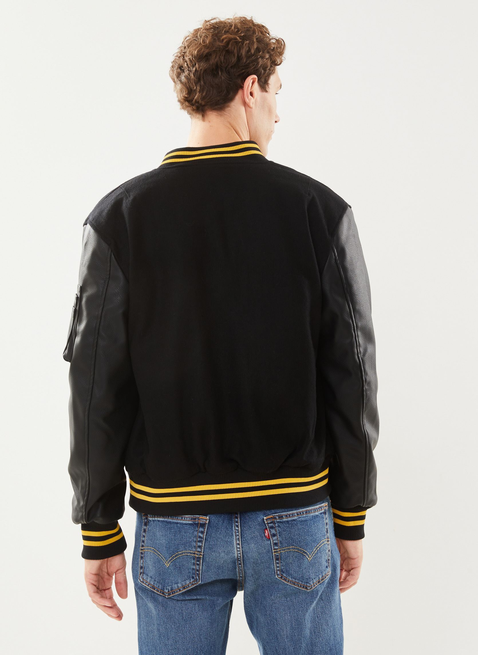 Bomberjacken Letterman Men herren schwarz Bombers Original Bomberjacken Letterman Men herren schwarz BLACK