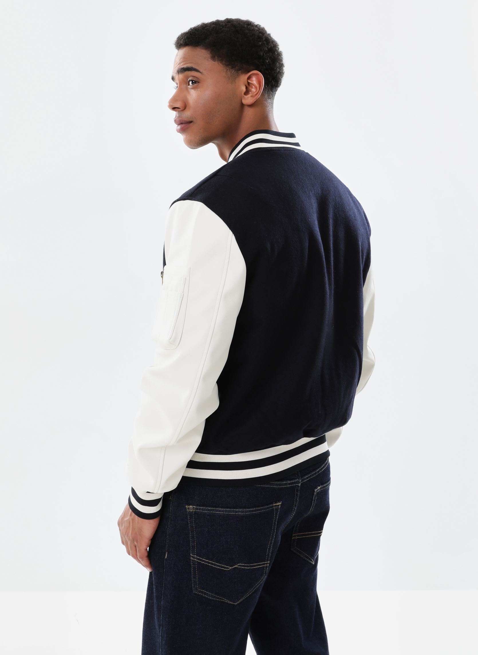 Bomberjacks Letterman Men heren blauw Bombers Original Bomberjacks Letterman Men heren blauw Navy/Creme