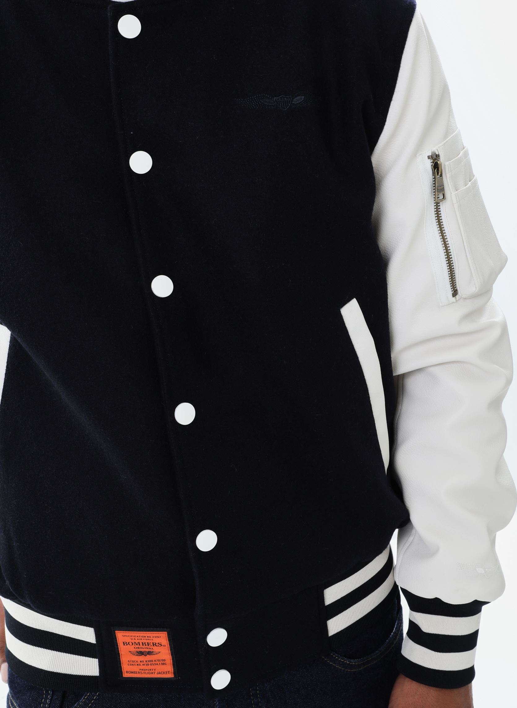 Bomberjacks Letterman Men heren blauw Bombers Original Bomberjacks Letterman Men heren blauw Navy/Creme