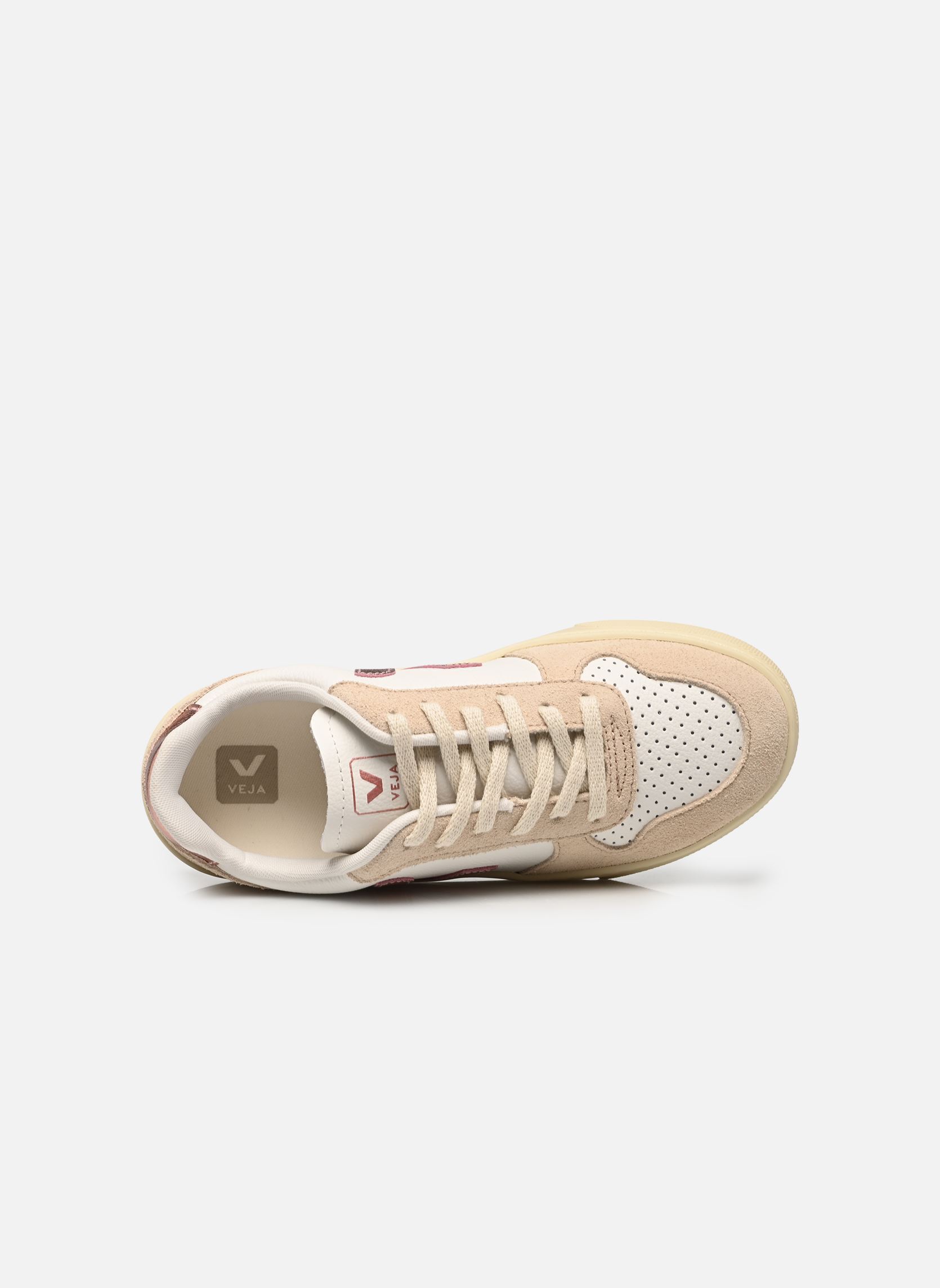 Lage sneakers Small V-10 Laces Chromefree Leather meisjes beige Veja Lage sneakers Small V-10 Laces Chromefree Leather meisjes beige WHITE_NACRE_SABLE