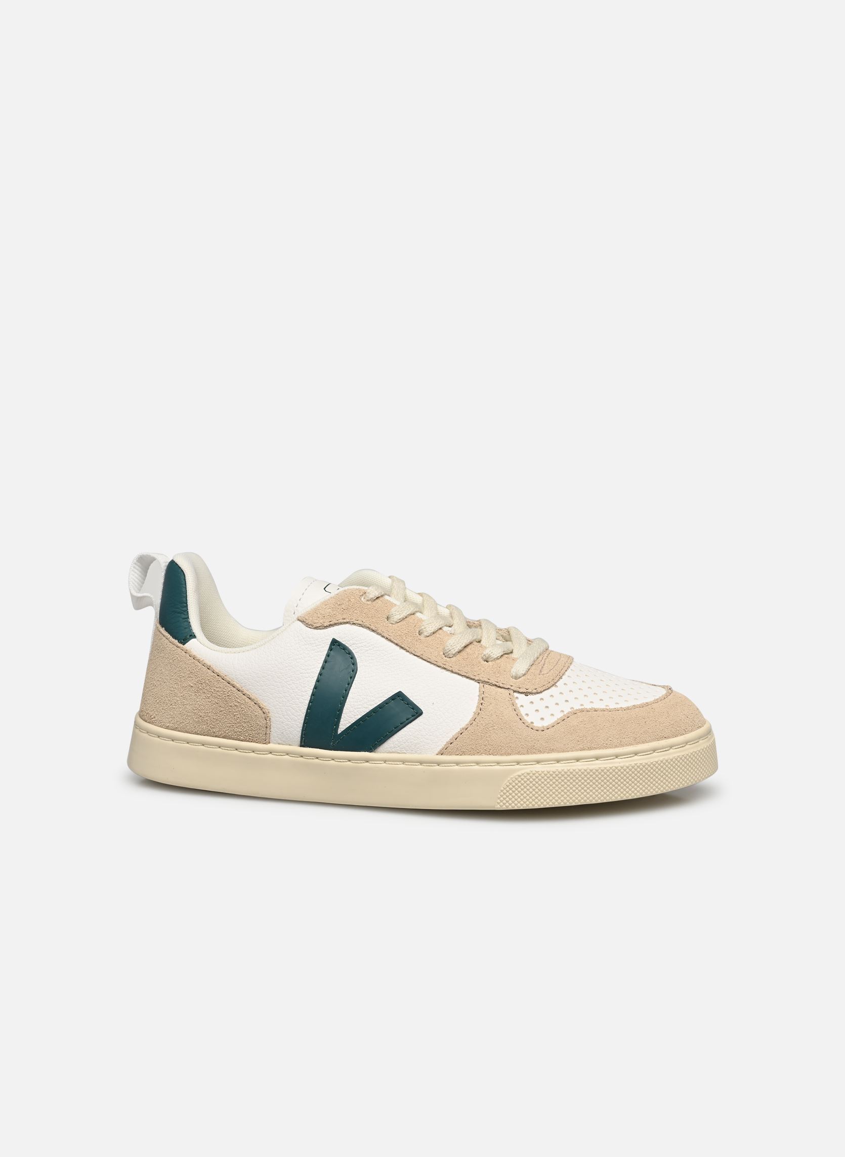Baskets Small V-10 Laces Chromefree Leather blanc Veja Baskets Small V-10 Laces Chromefree Leather blanc EXTRA-WHITE_BRITTANY_ALMOND
