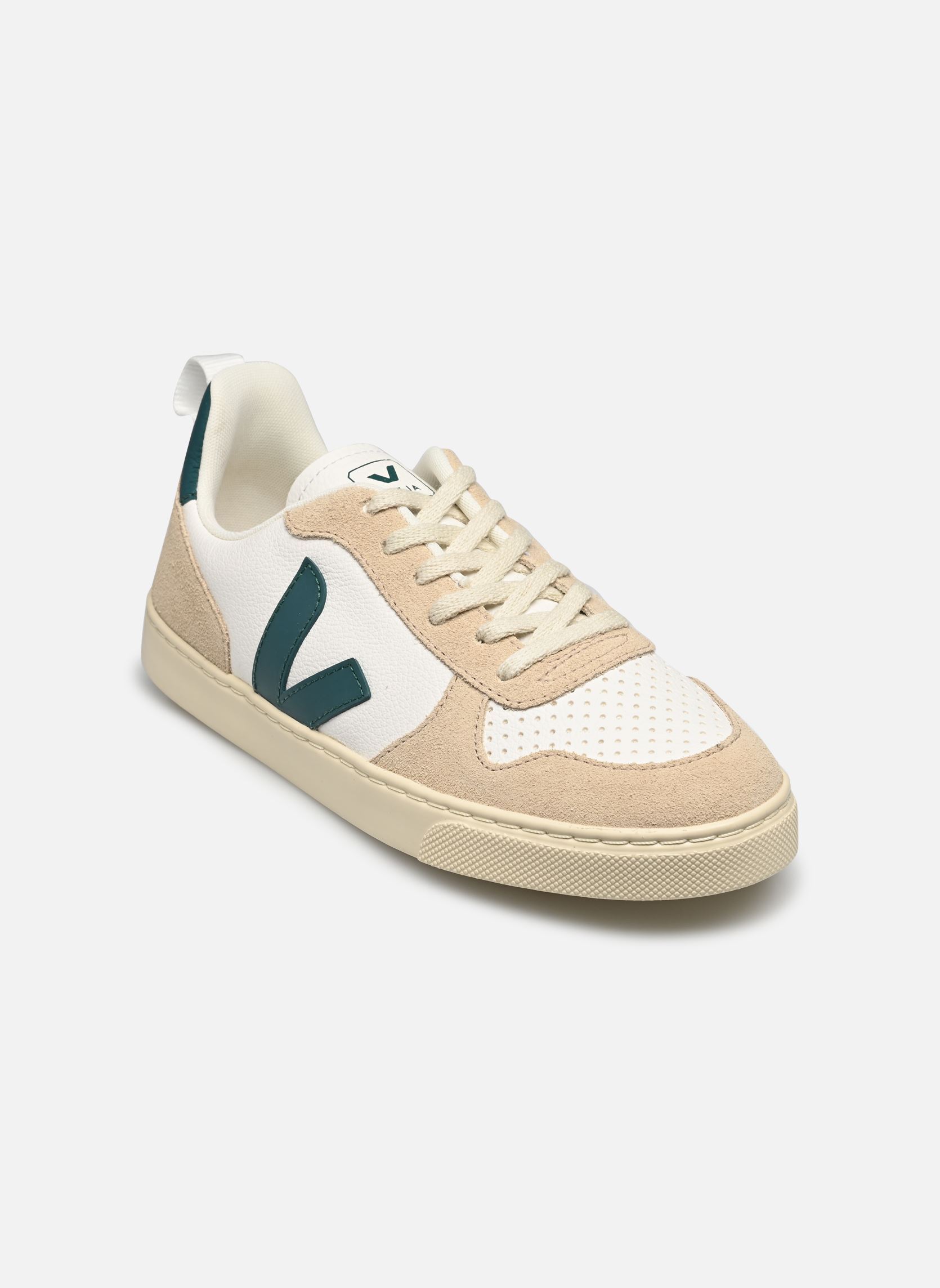 Baskets Small V-10 Laces Chromefree Leather blanc Veja Baskets Small V-10 Laces Chromefree Leather blanc EXTRA-WHITE_BRITTANY_ALMOND