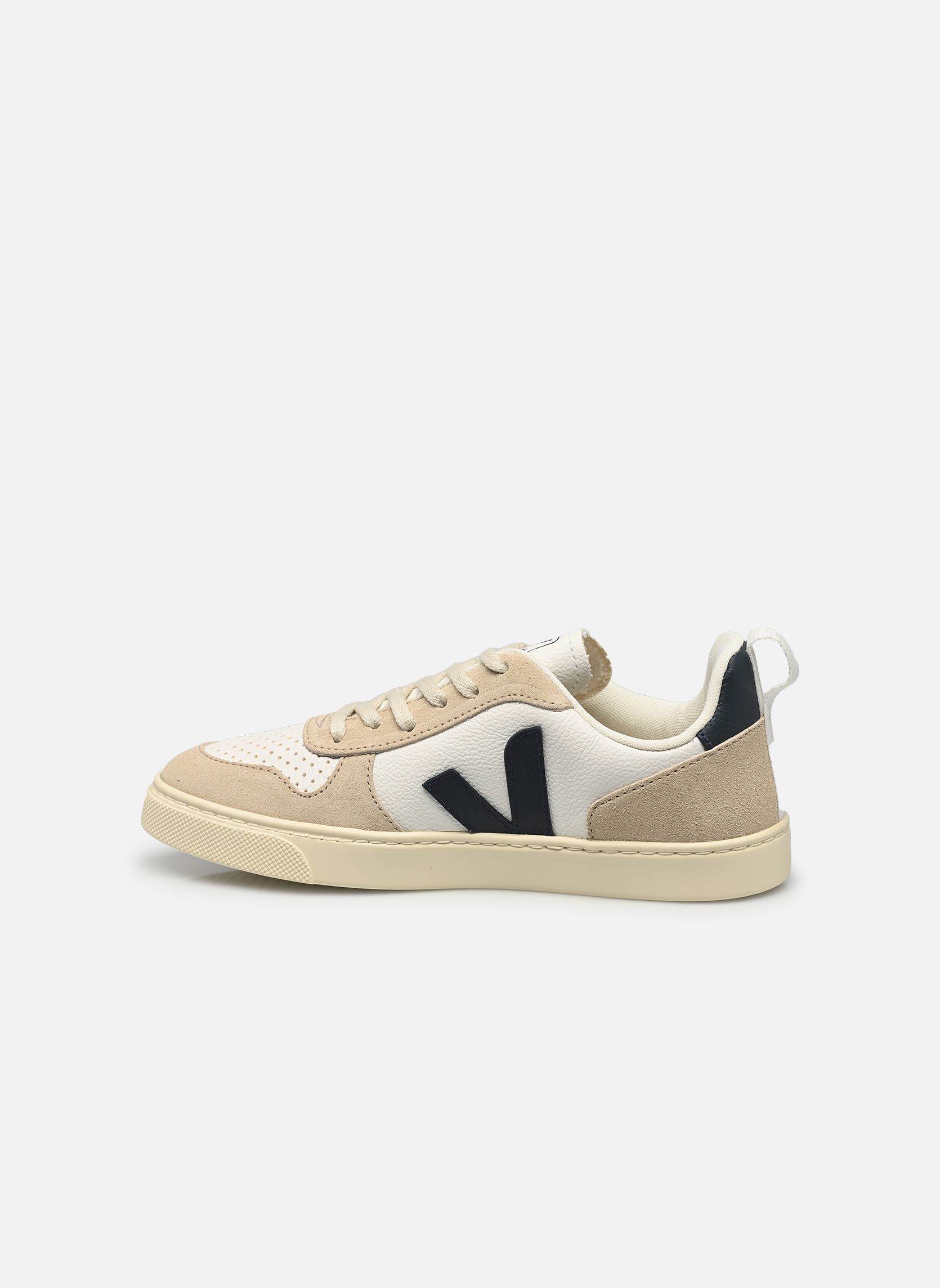 Sneakers Small V-10 Laces Chromefree Leather wit Veja Sneakers Small V-10 Laces Chromefree Leather wit EXTRA-WHITE_NAUTICO_ALMOND