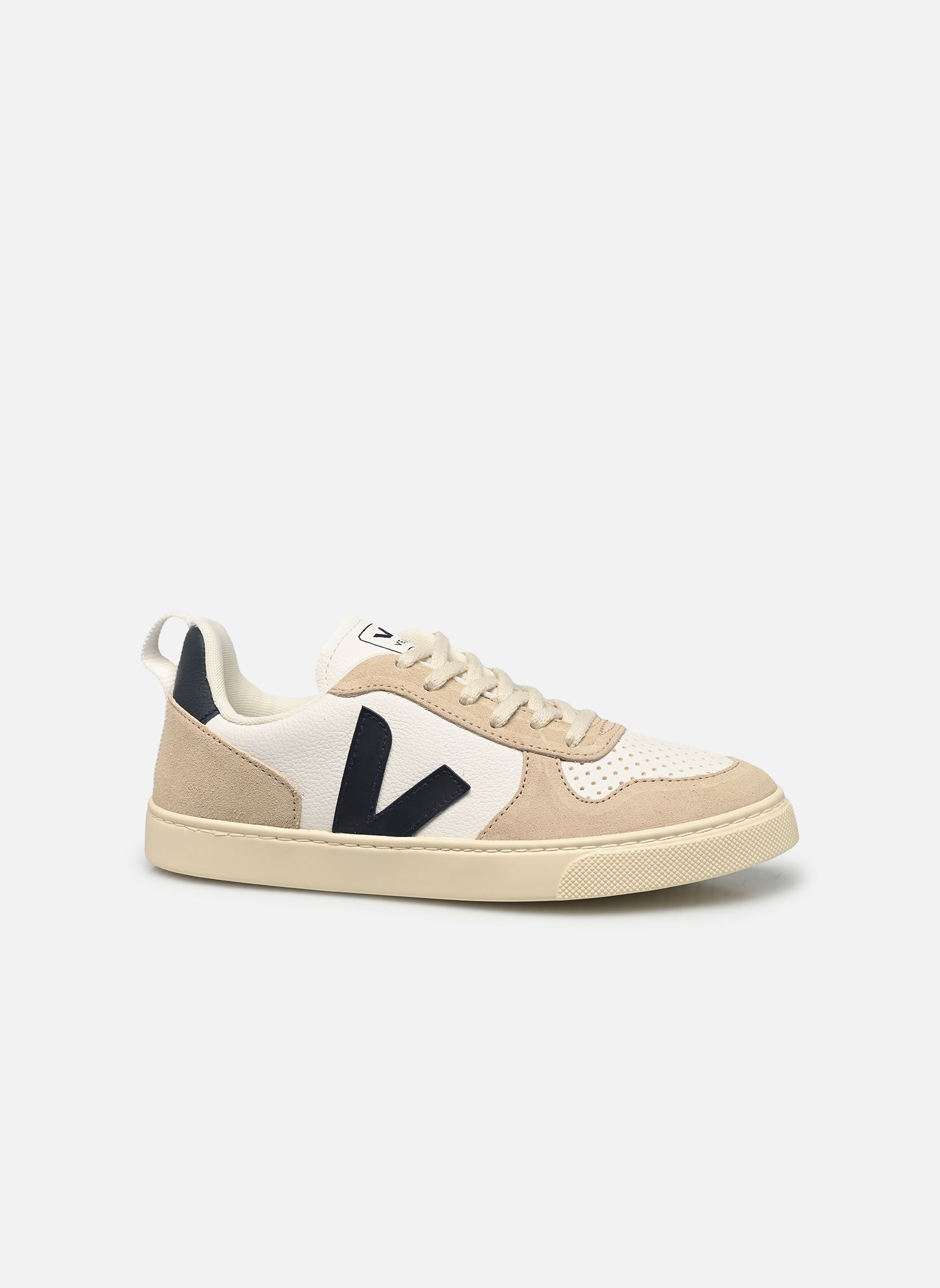 Sneakers Small V-10 Laces Chromefree Leather wit Veja Sneakers Small V-10 Laces Chromefree Leather wit EXTRA-WHITE_NAUTICO_ALMOND