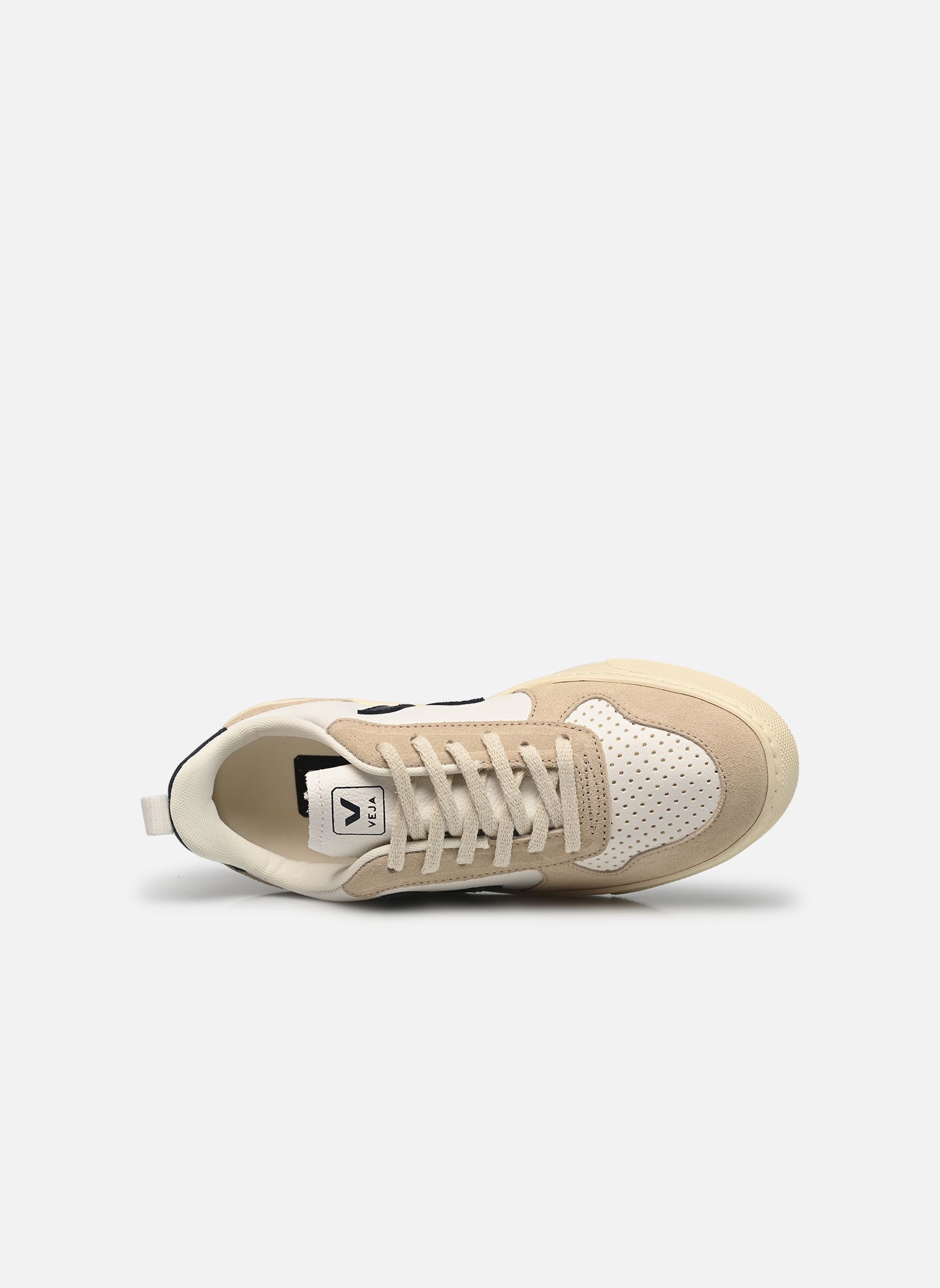 Sneakers Small V-10 Laces Chromefree Leather wit Veja Sneakers Small V-10 Laces Chromefree Leather wit EXTRA-WHITE_NAUTICO_ALMOND