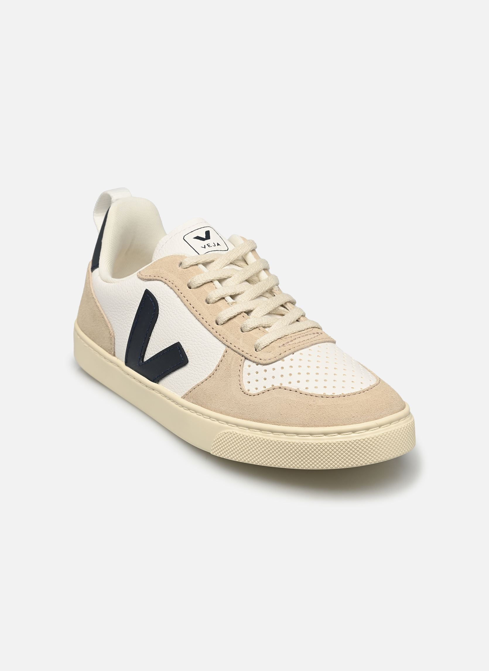 Sneakers Small V-10 Laces Chromefree Leather wit Veja Sneakers Small V-10 Laces Chromefree Leather wit EXTRA-WHITE_NAUTICO_ALMOND