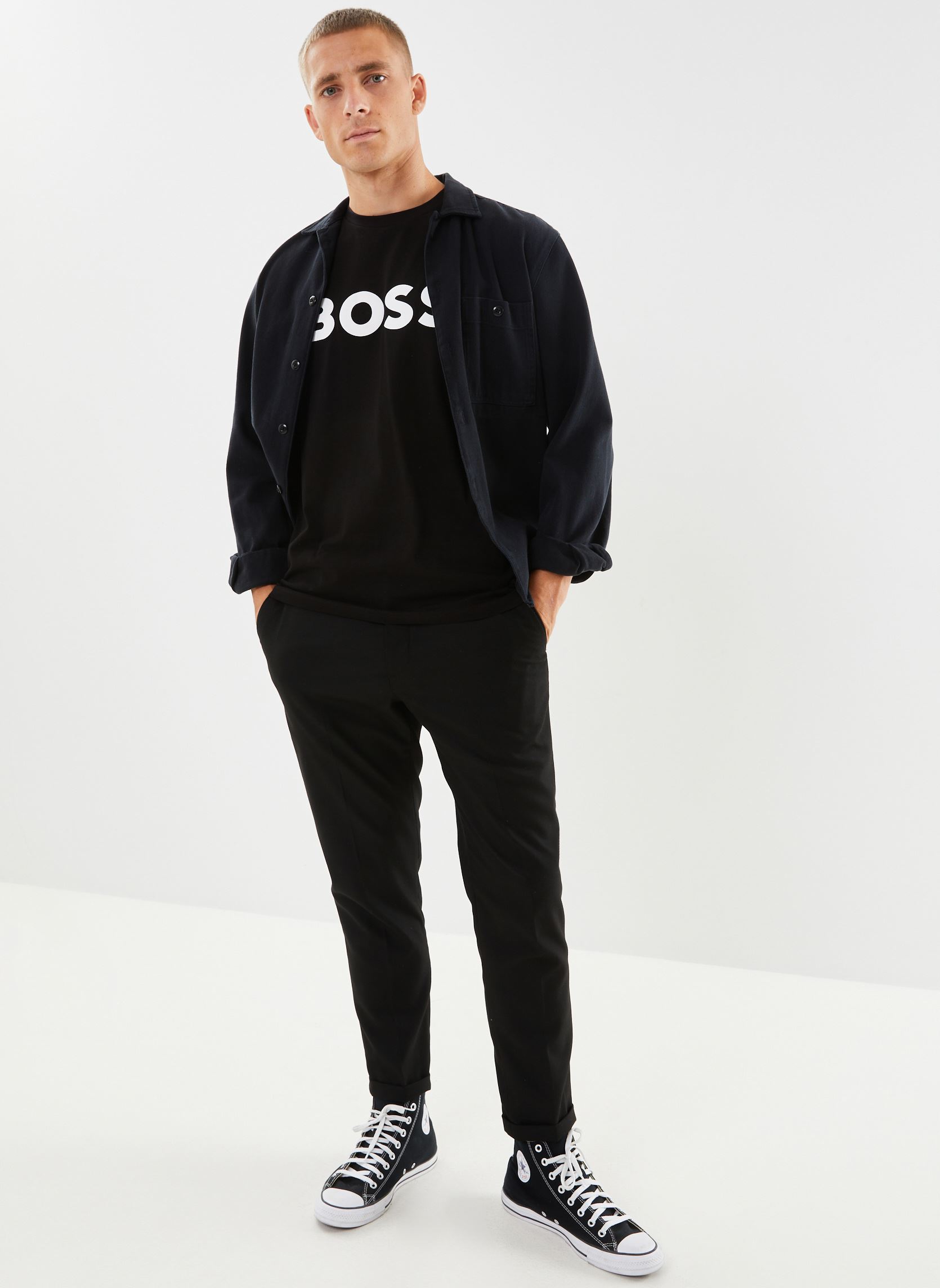 Tee-shirts manches courtes Thinking homme noir BOSS Tee-shirts manches courtes Thinking homme noir BLACK