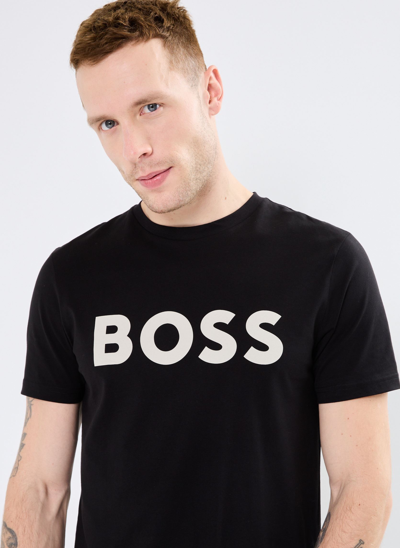 Tee-shirts manches courtes Thinking homme noir BOSS Tee-shirts manches courtes Thinking homme noir 001-BLACK