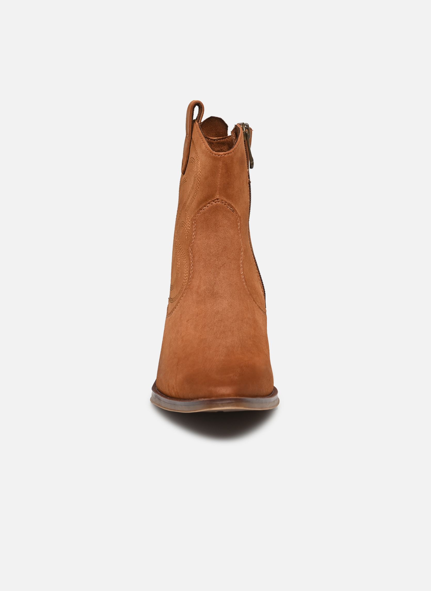 Bottines Femme R&Renzi Pointues En Cuir Marron - Taille 40, Style Santiags, Neuves Sans Boîte