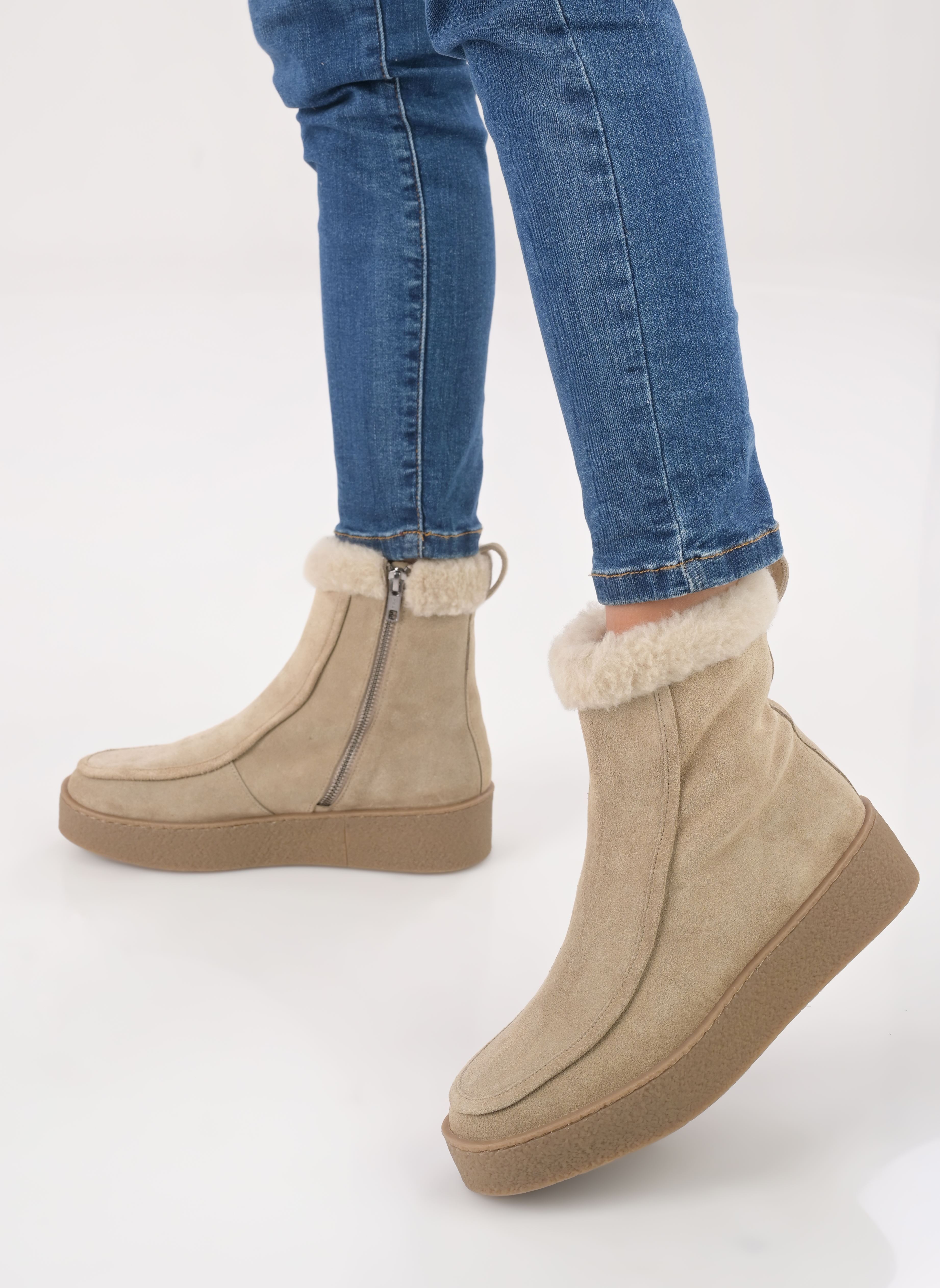 Niedrige Ankle Boots Simone damen beige Flattered Niedrige Ankle Boots Simone damen beige SAND SUEDE
