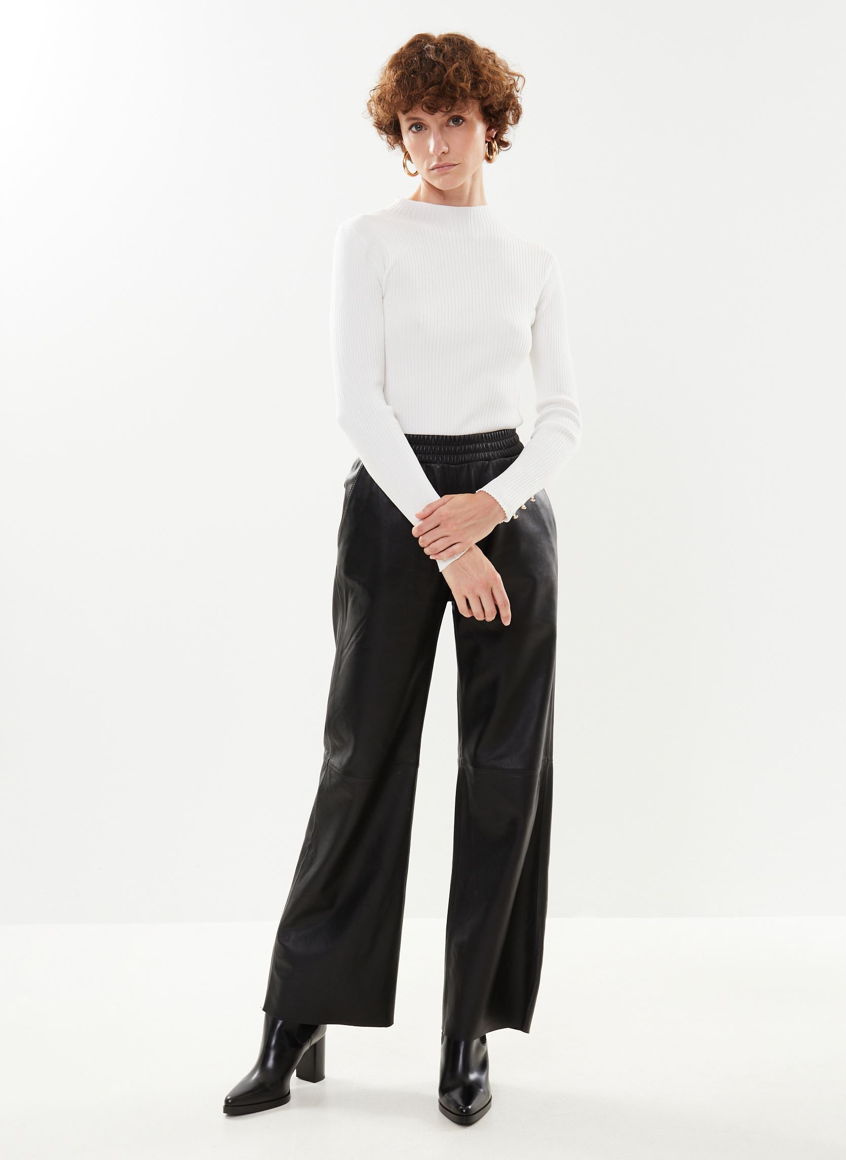 Pantalons en cuir PAOLO cuir femme noir Georgia Rose Pantalons en cuir PAOLO cuir femme noir NOIR