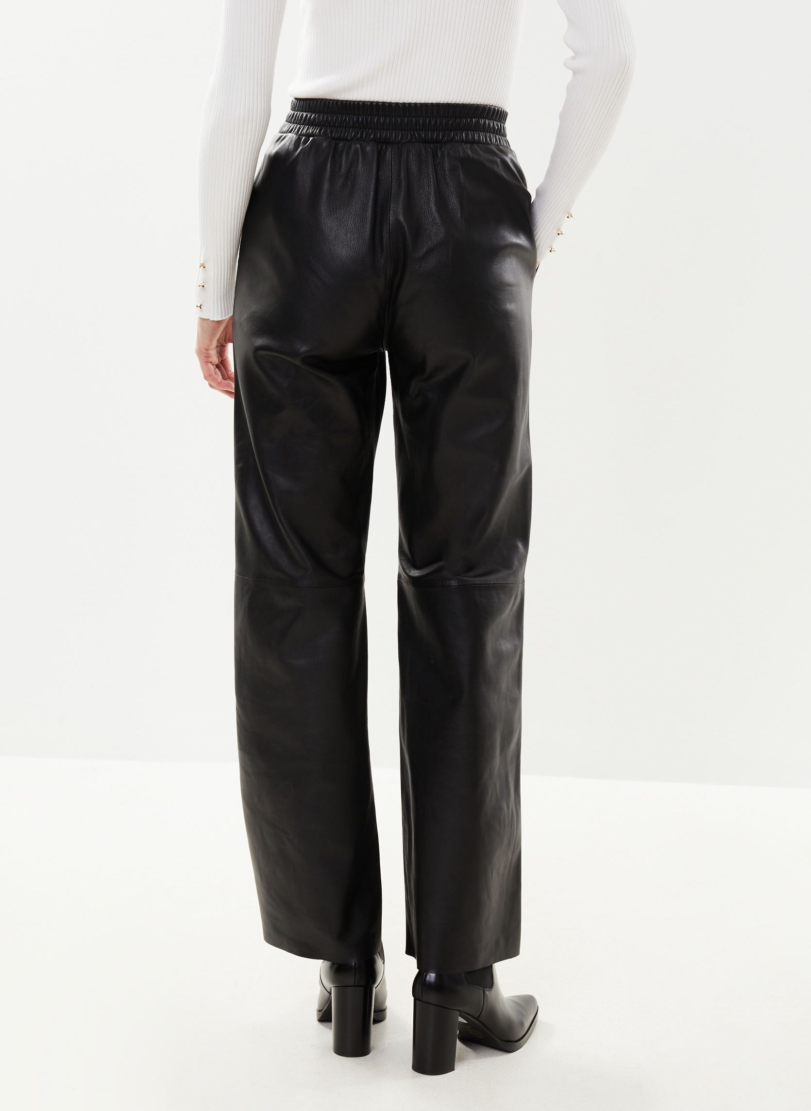 Pantalons en cuir PAOLO cuir femme noir Georgia Rose Pantalons en cuir PAOLO cuir femme noir NOIR