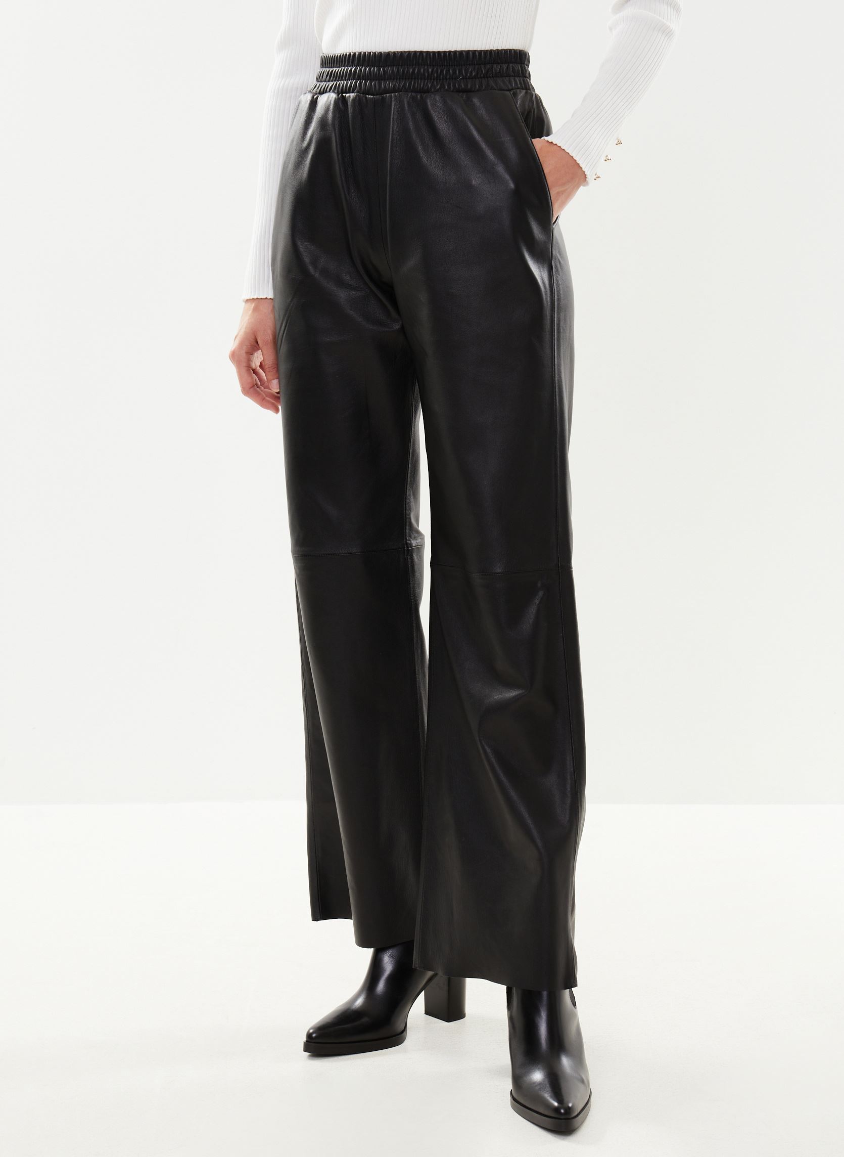 Pantalons en cuir PAOLO cuir femme noir Georgia Rose Pantalons en cuir PAOLO cuir femme noir NOIR