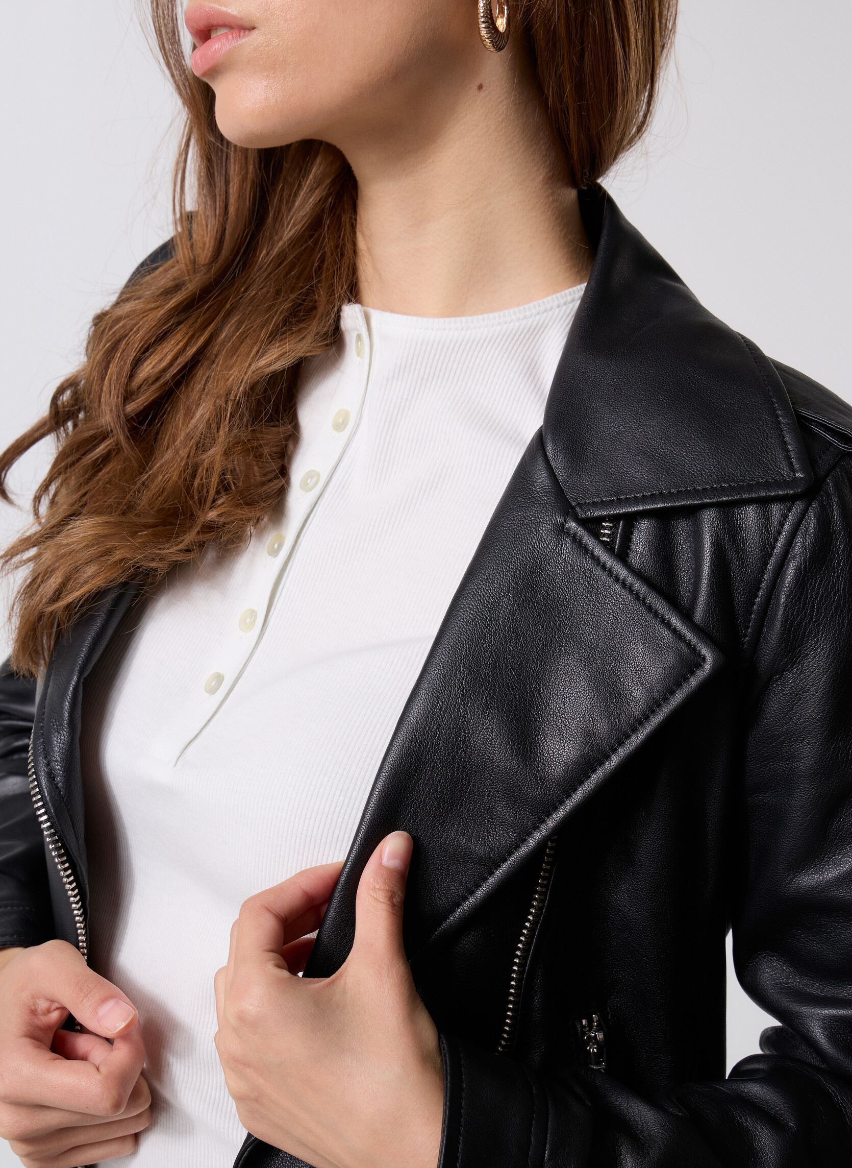 Vestes en cuir VILALBA cuir femme noir Georgia Rose Vestes en cuir VILALBA cuir femme noir NOIR