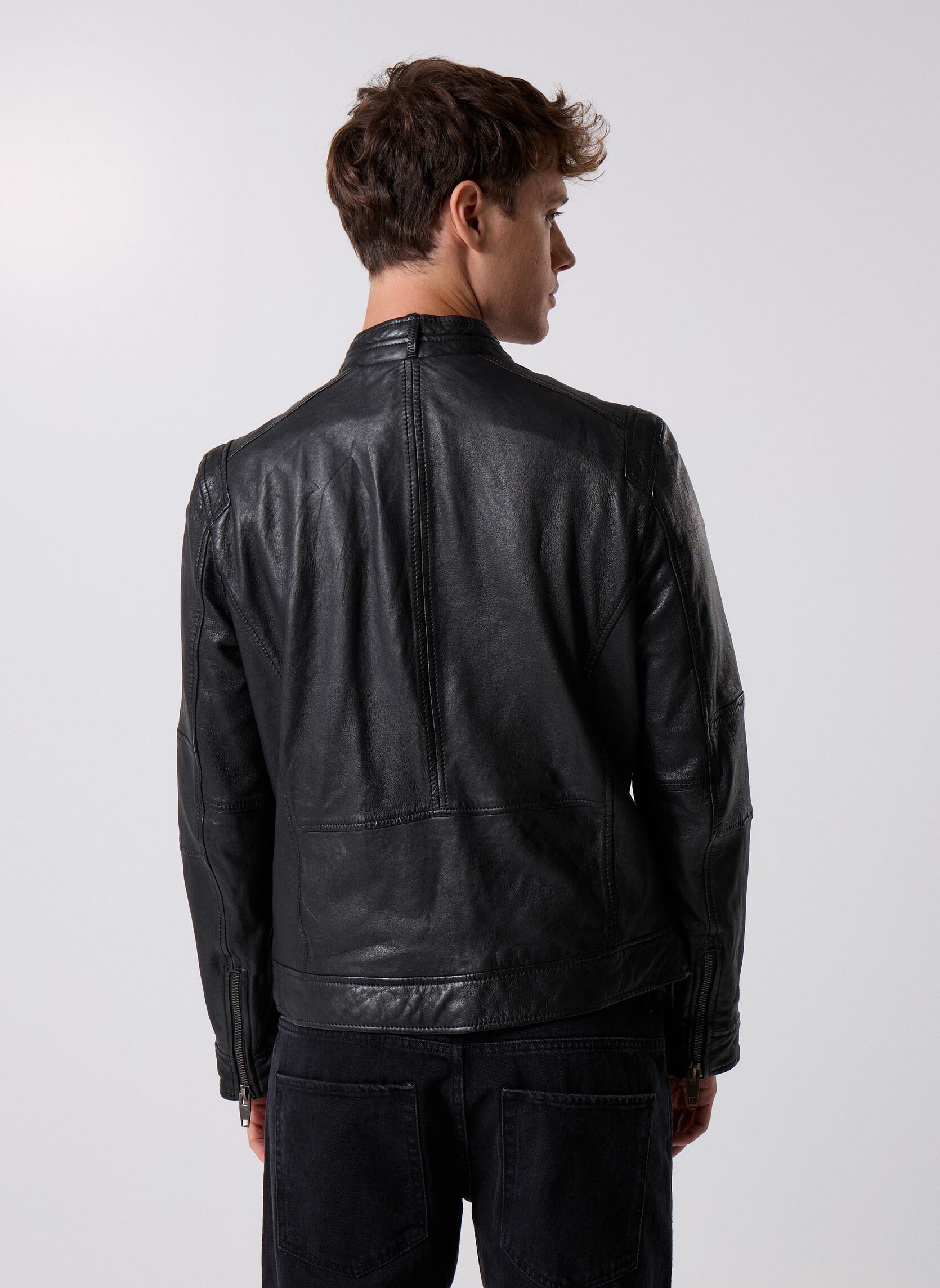 Vestes en cuir VOLGA cuir homme noir Marvin&Co Vestes en cuir VOLGA cuir homme noir Noir