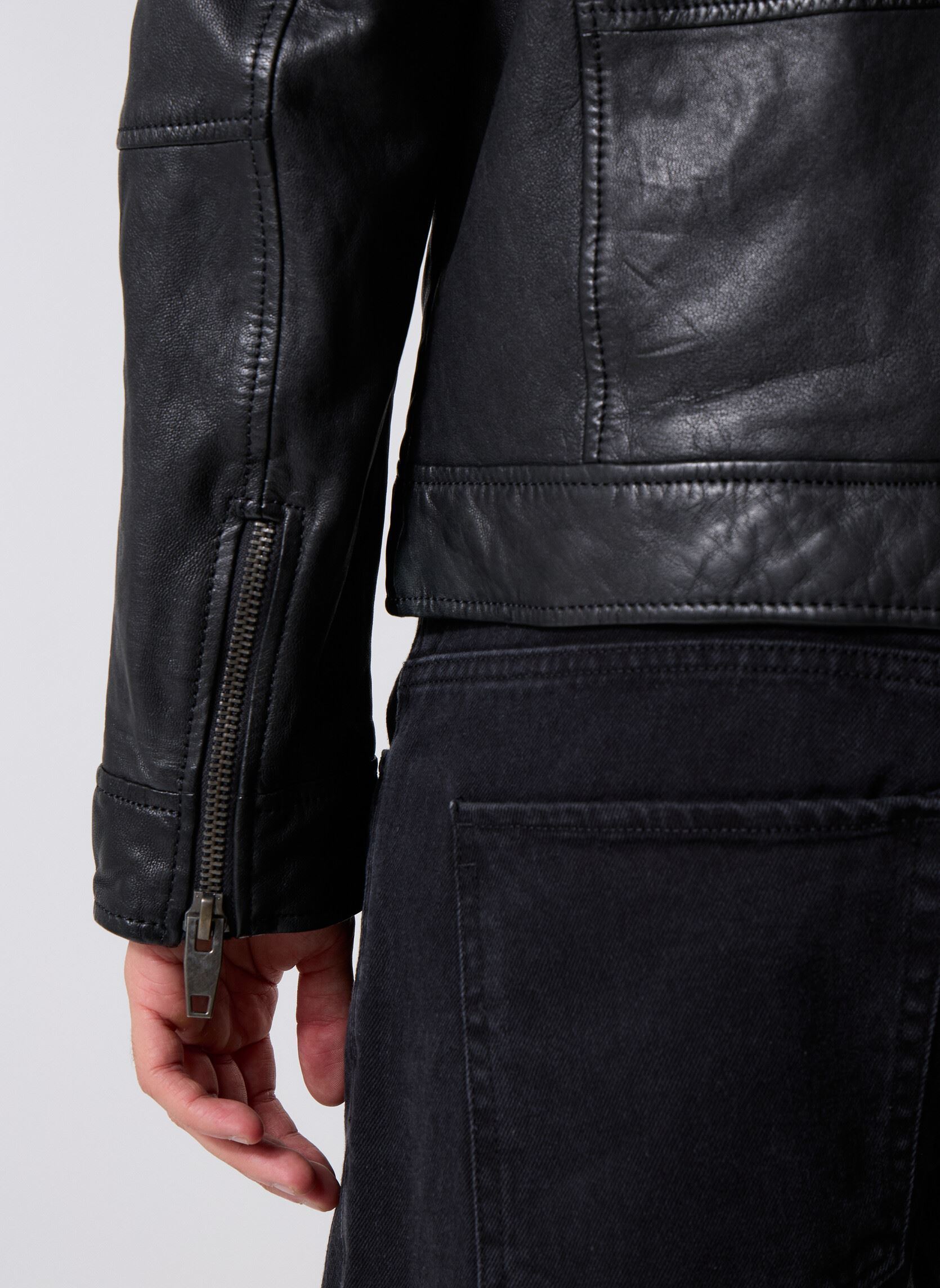 Vestes en cuir VOLGA cuir homme noir Marvin&Co Vestes en cuir VOLGA cuir homme noir Noir
