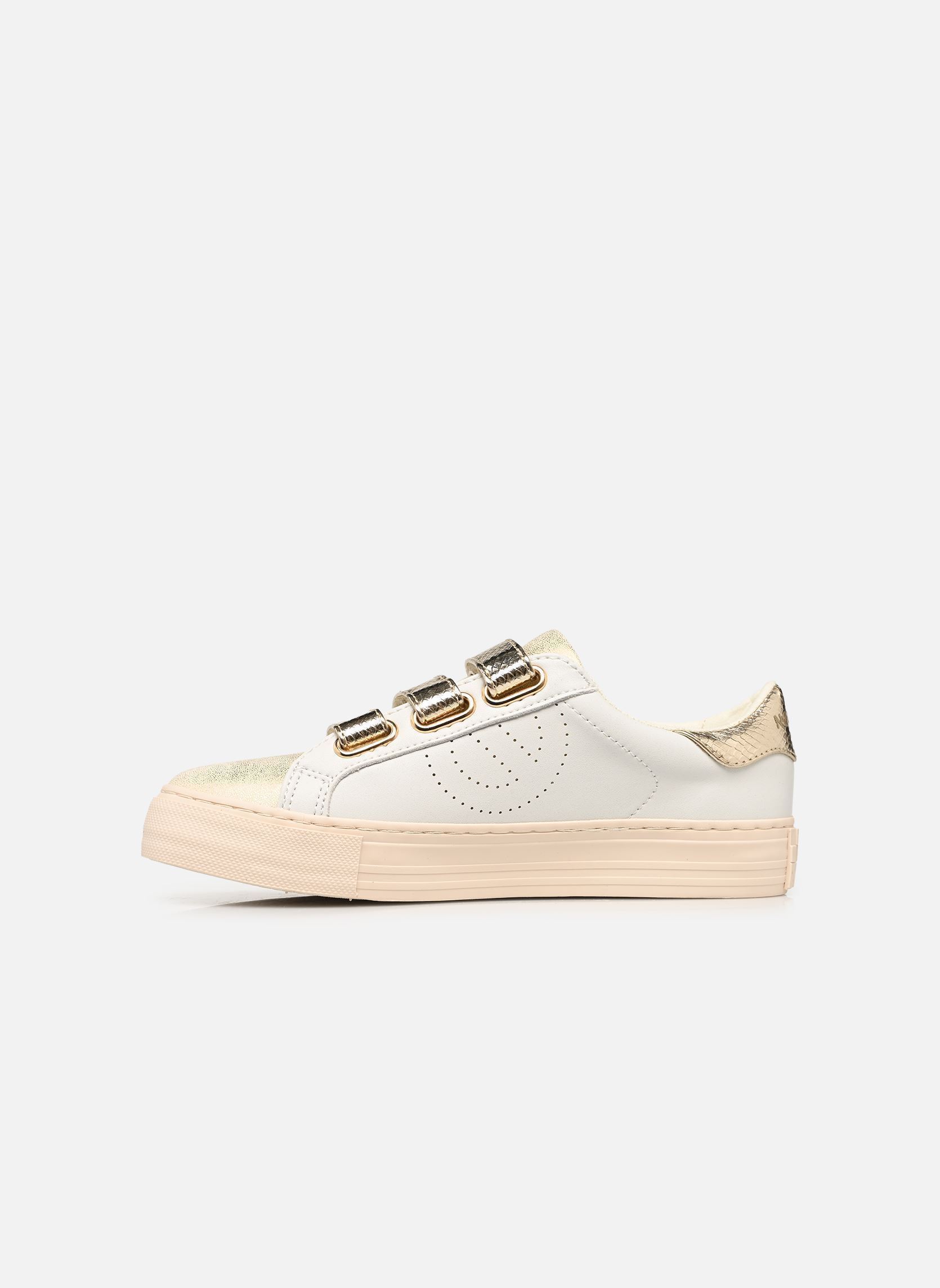 Sneakers Arcade Straps Perfos dames wit No Name Sneakers Arcade Straps Perfos dames wit WHITE/L.GOLD/L.GOLD