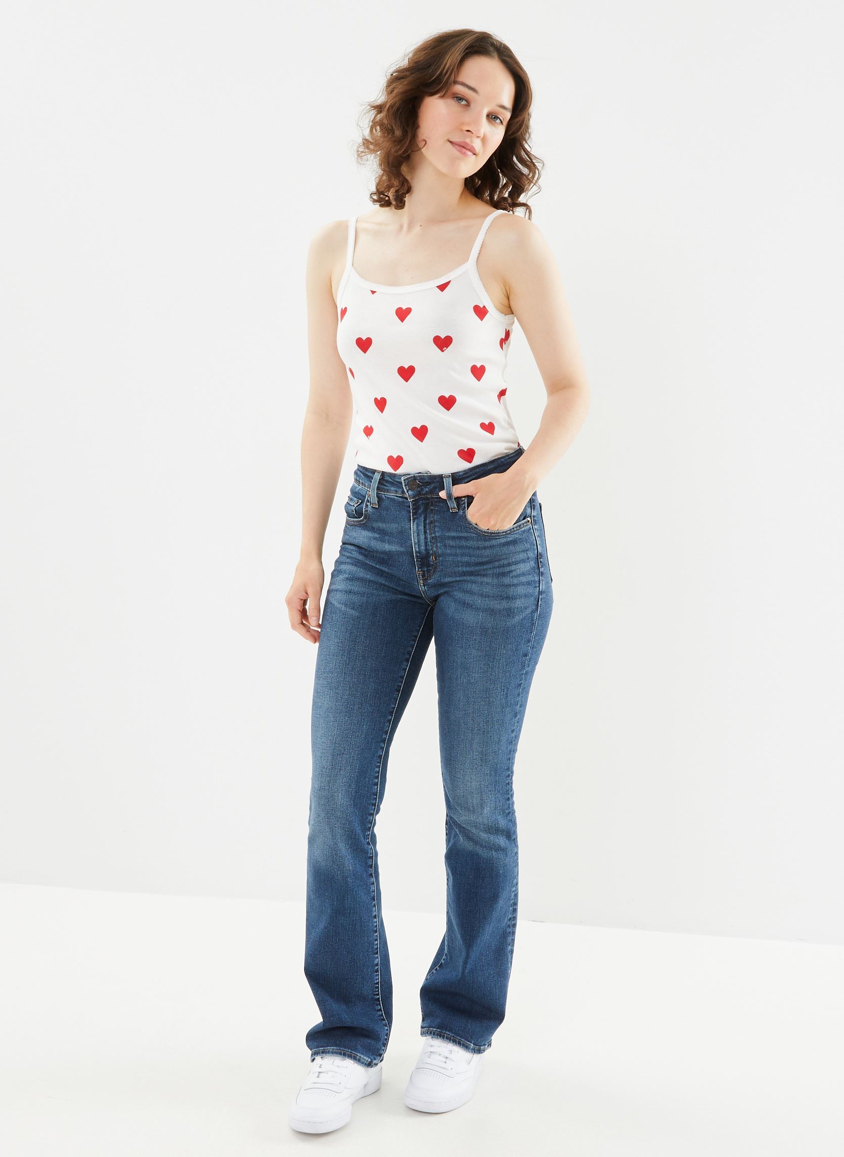 Débardeurs Lot de 2 Chemises à Bretelles Coeur et R femme blanc Petit Bateau Débardeurs Lot de 2 Chemises à Bretelles Coeur et R femme blanc VARIANTE 1