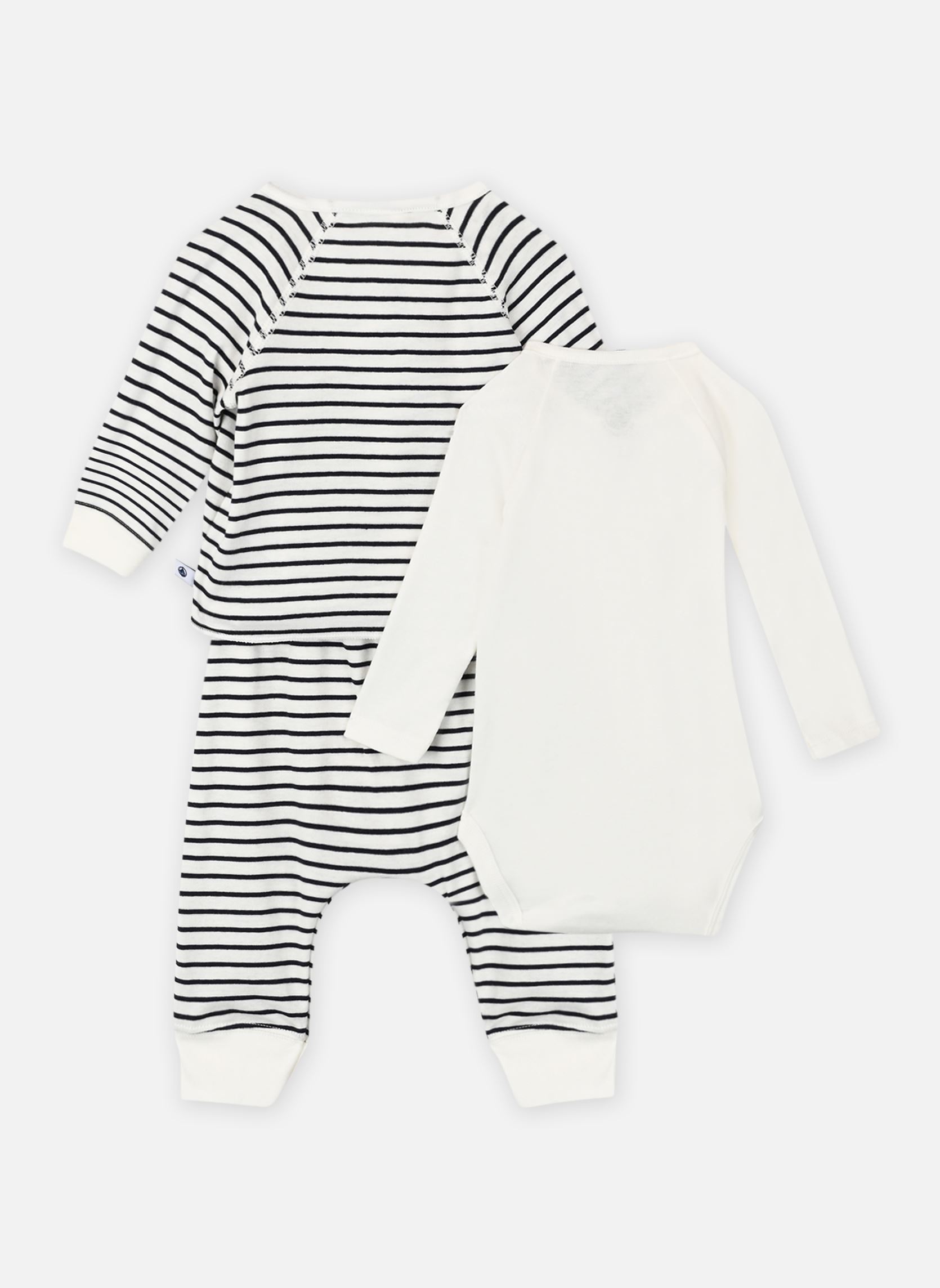 Sets Ensemble Long Lallo X3 wit Petit Bateau Sets Ensemble Long Lallo X3 wit MARSHMALLOW/SMOKING