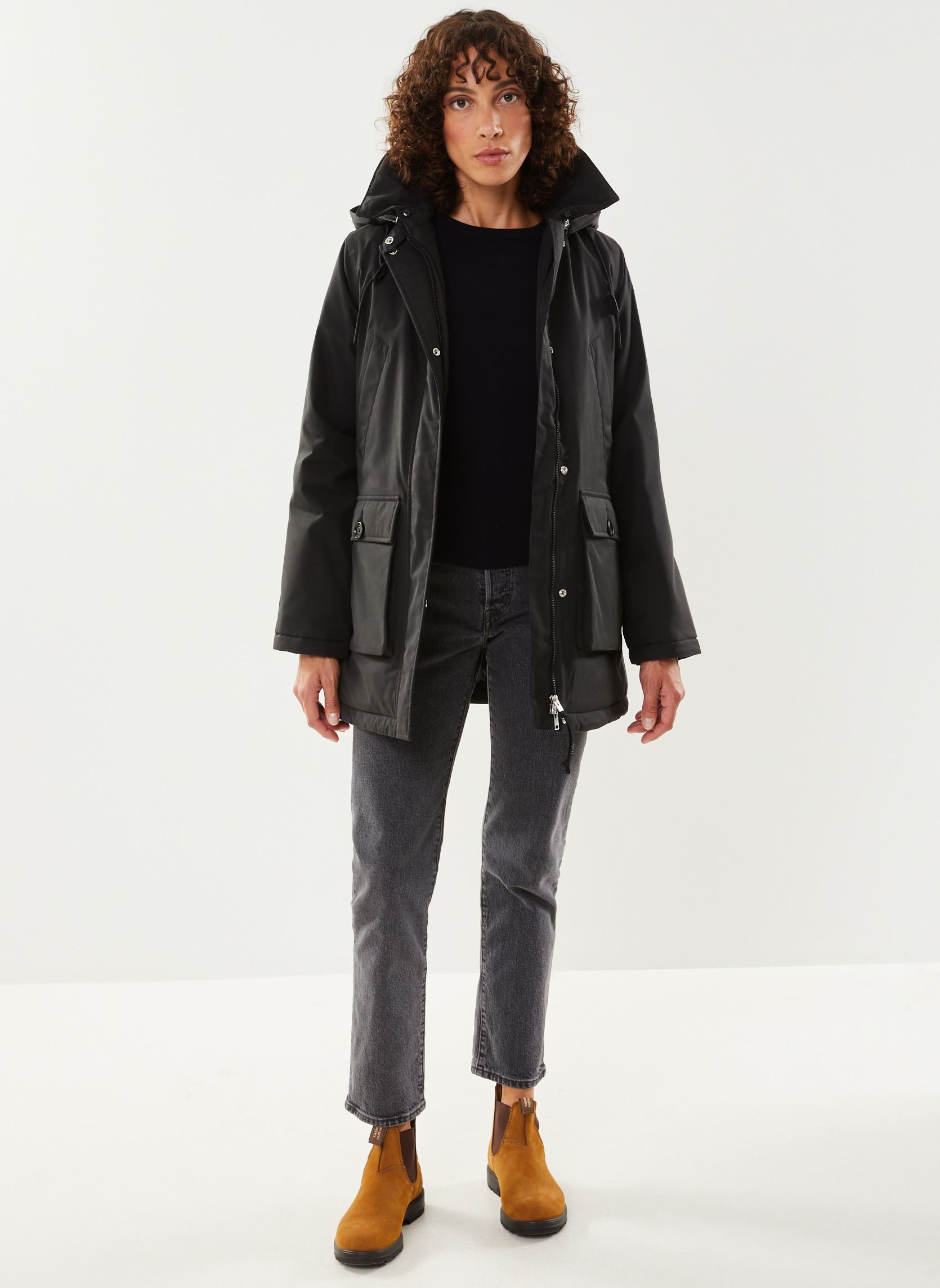 Winterjas Parka longue dames zwart Aigle Winterjas Parka longue dames zwart NOIR