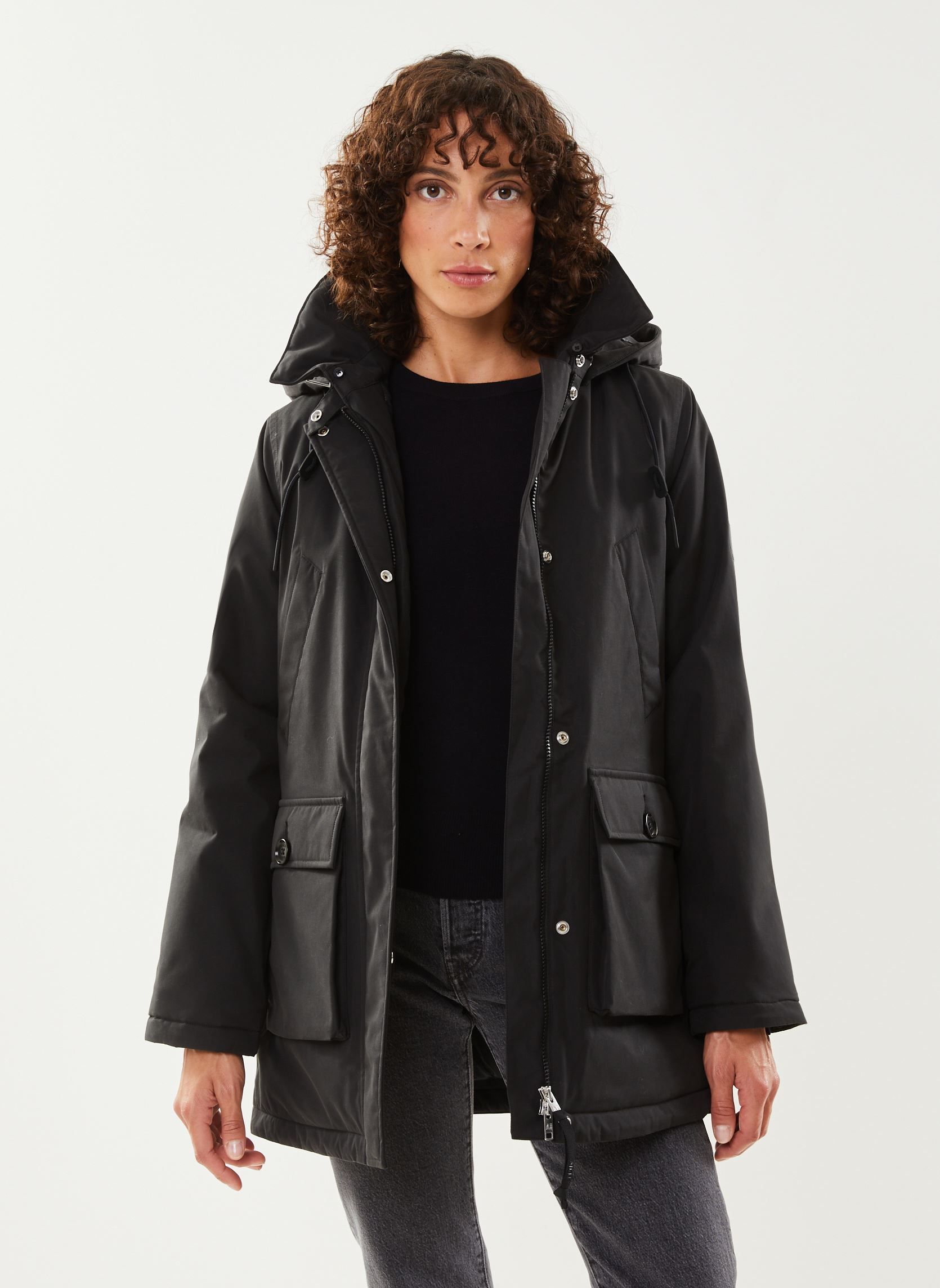 Winterjas Parka longue dames zwart Aigle Winterjas Parka longue dames zwart NOIR