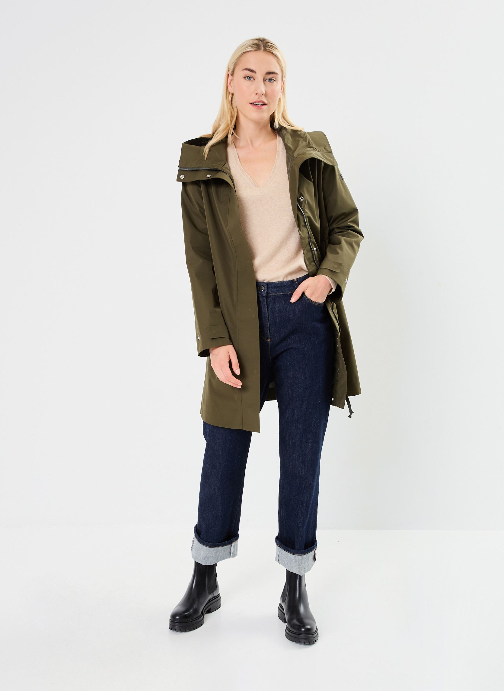 Parkas Parka longue MTD® à capuche femme vert Aigle Parkas Parka longue MTD® à capuche femme vert Algue