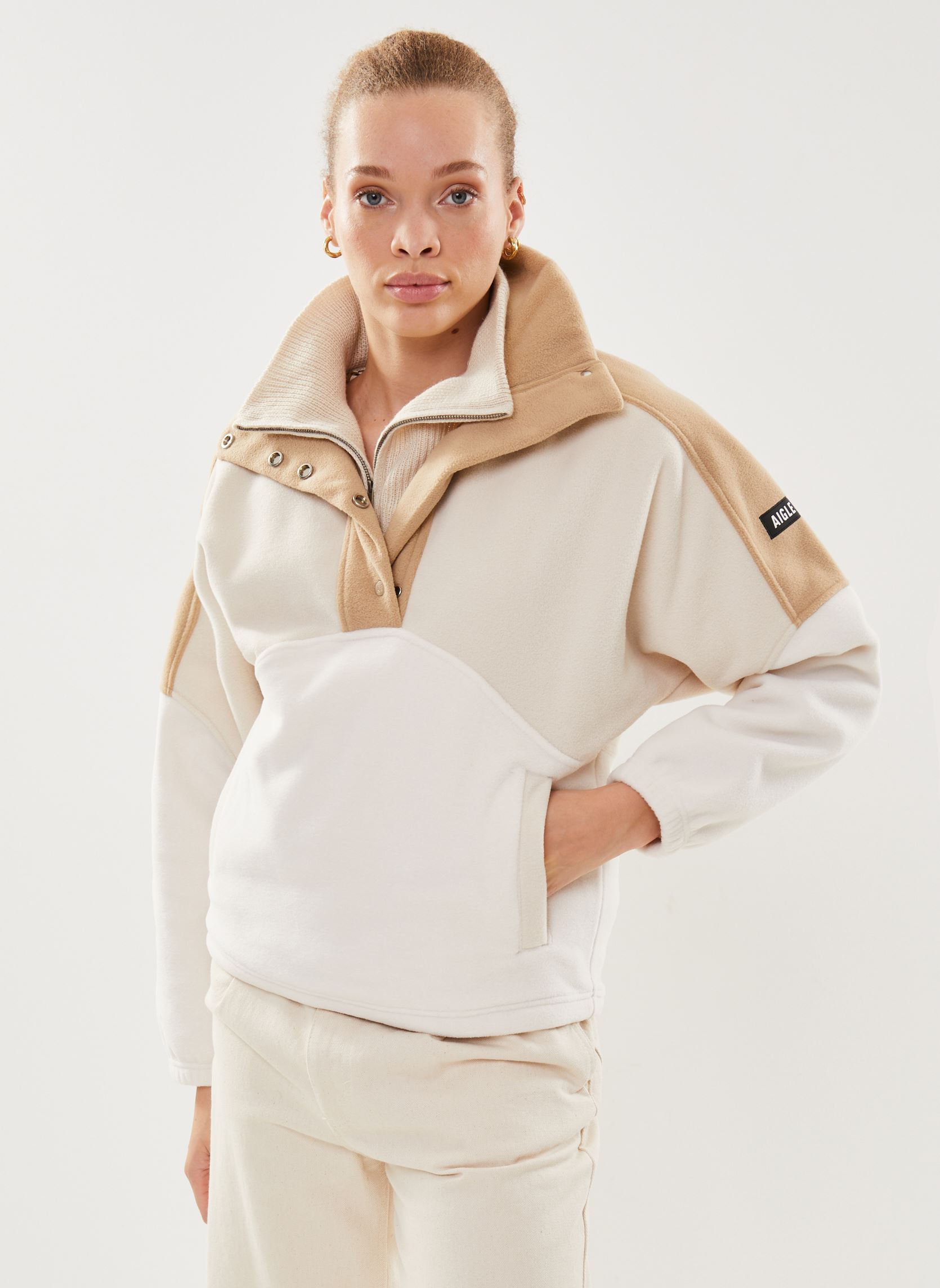Fleece truien Polaire dames wit Aigle Fleece truien Polaire dames wit LAIT CB