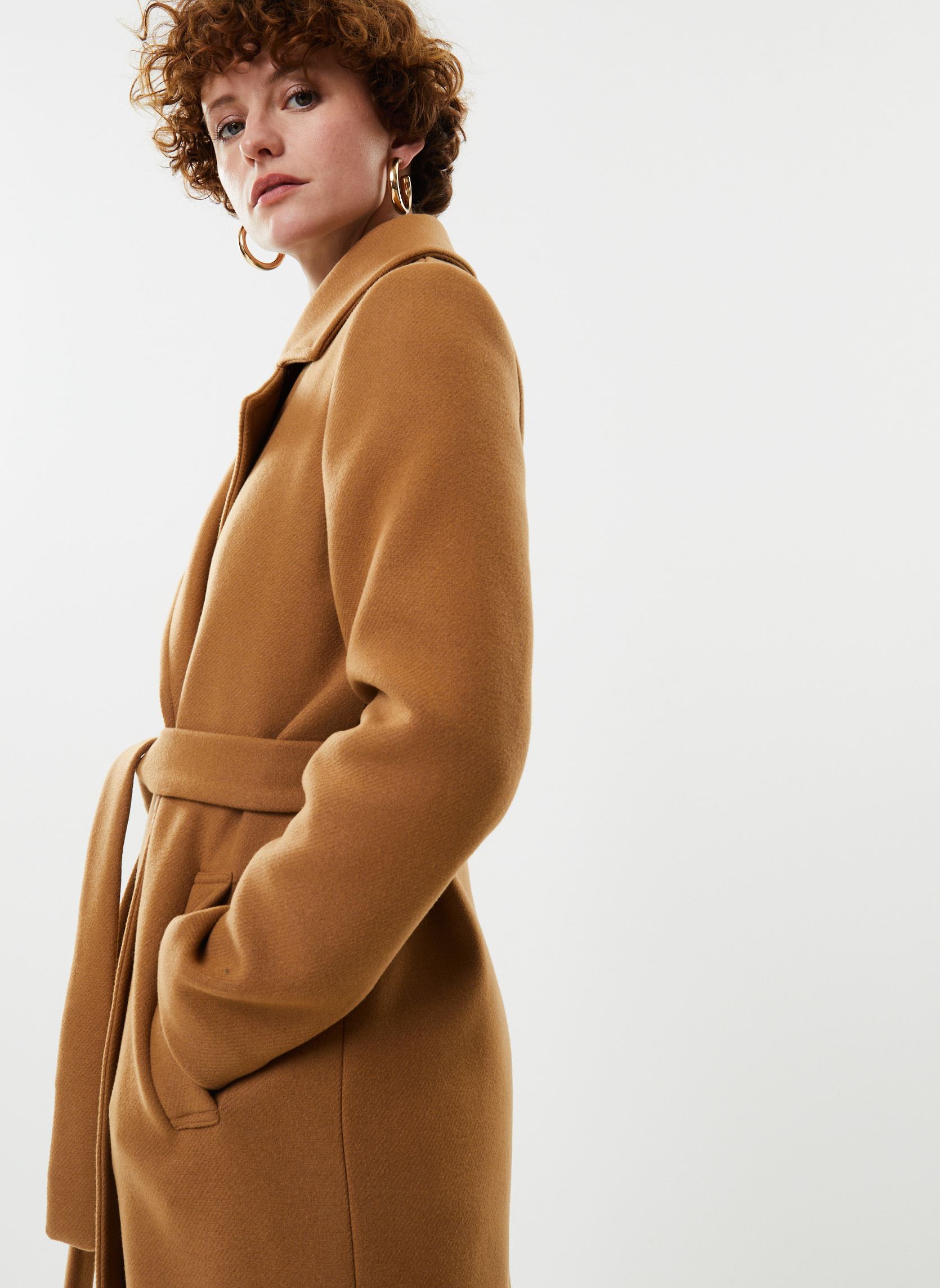 Manteaux VIENNE laine femme marron Georgia Rose Manteaux VIENNE laine femme marron CAMEL