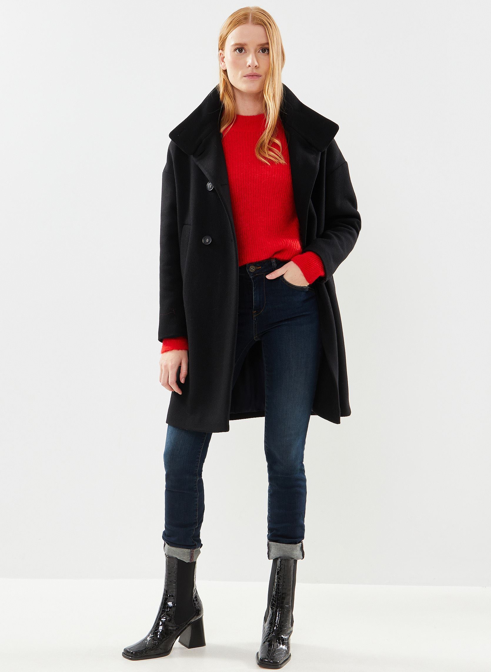 Manteaux VENEZUELA laine femme noir Georgia Rose Manteaux VENEZUELA laine femme noir NOIR
